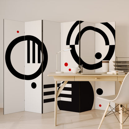 BLACK AND WHITE COMBINATION 6-teiliger Paravent