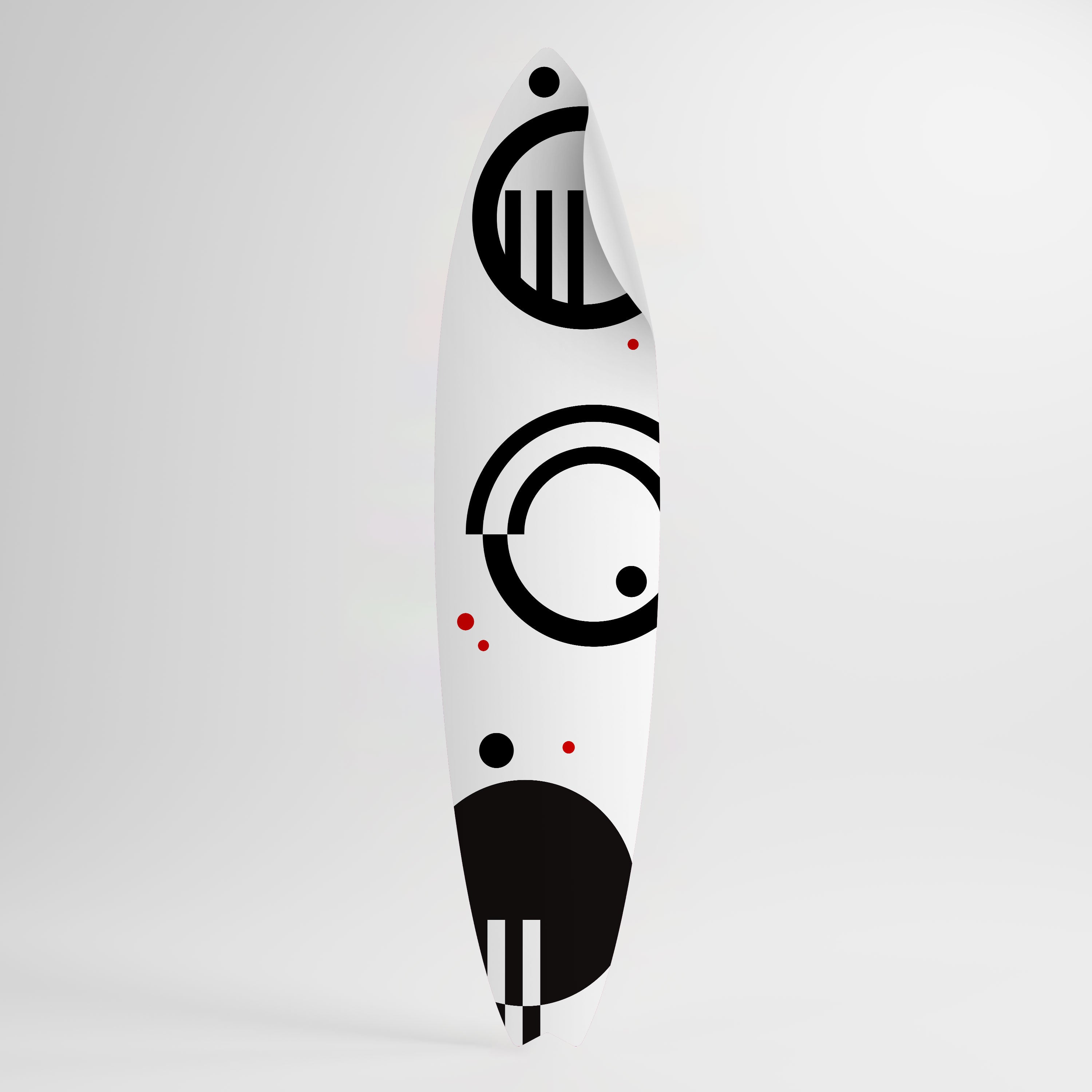 BLACK AND WHITE COMBINATION Peel and Stick Surfboard Sticker