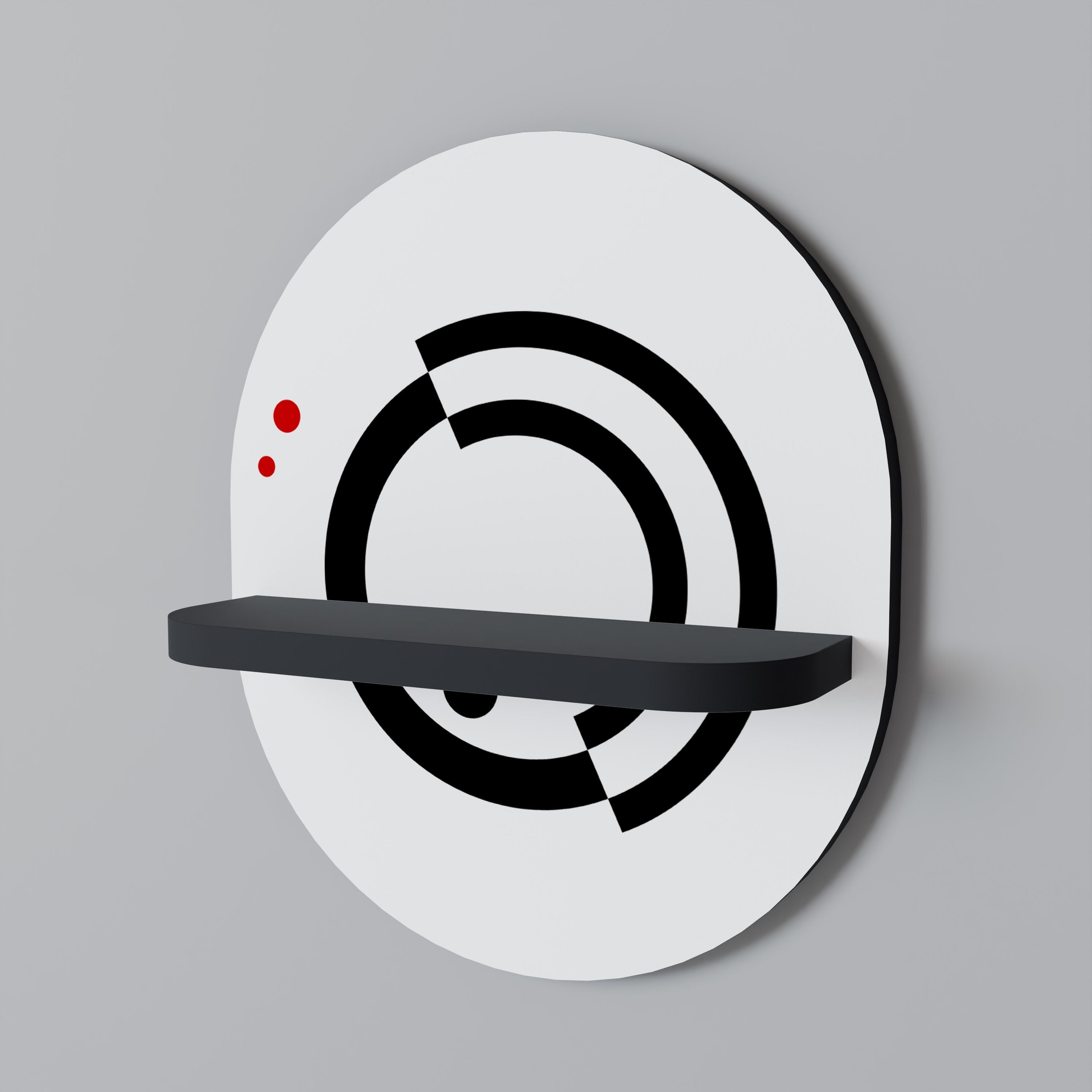 ORBITAL FLOW Ovales Kunstregal in Schwarz