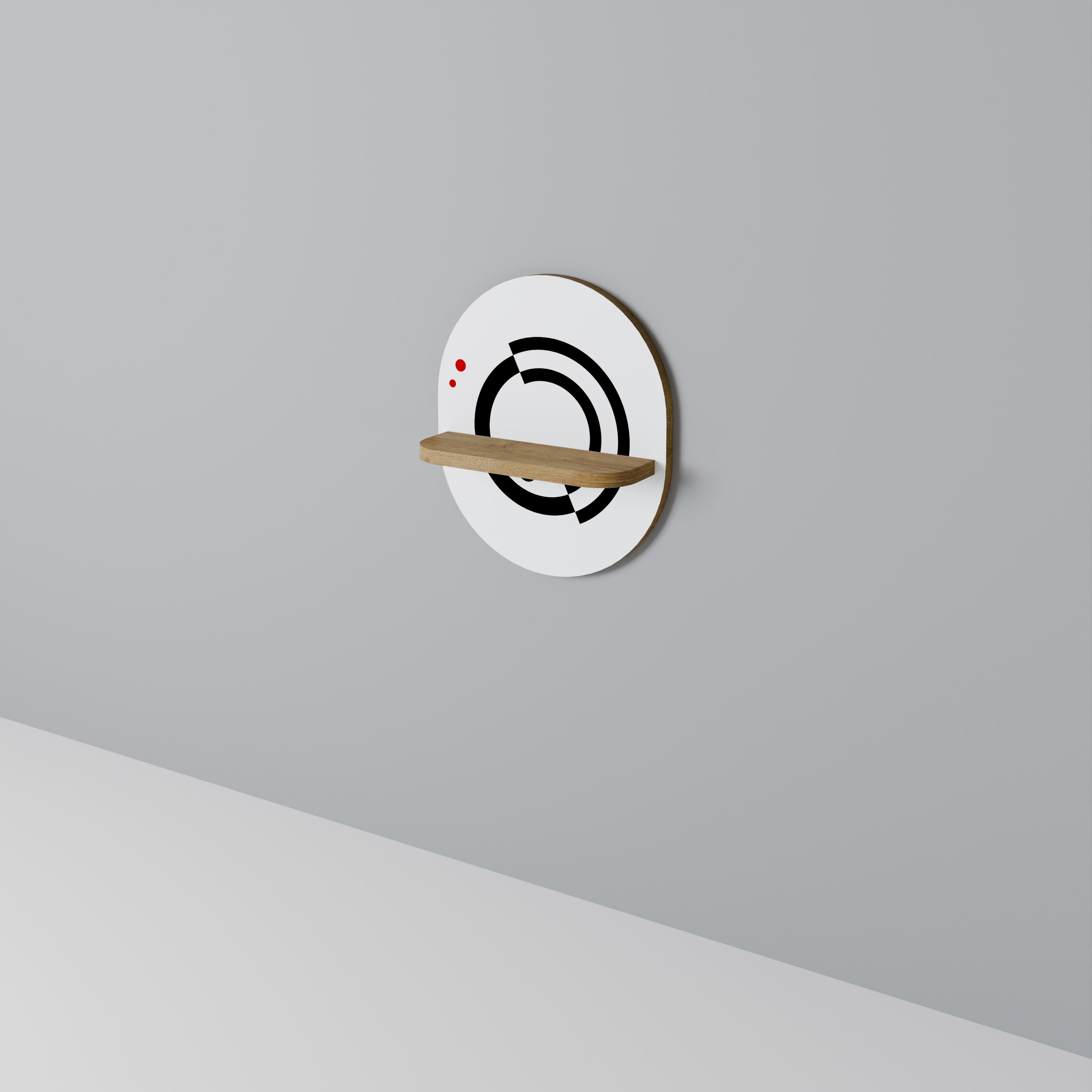 ORBITAL FLOW Ovales Kunstregal in Eichenoptik