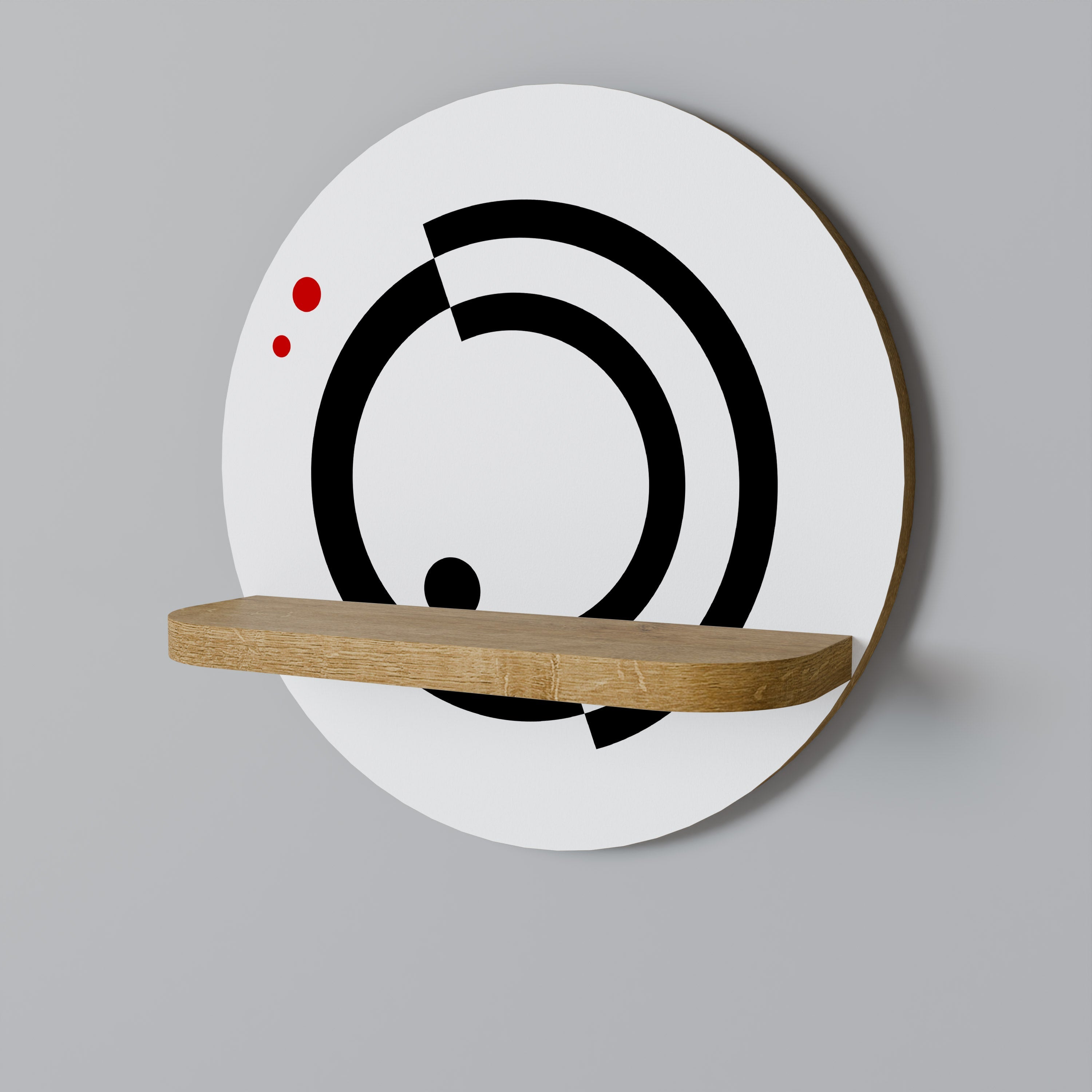 ORBITAL FLOW Rundes Kunstregal in Eiche-Optik