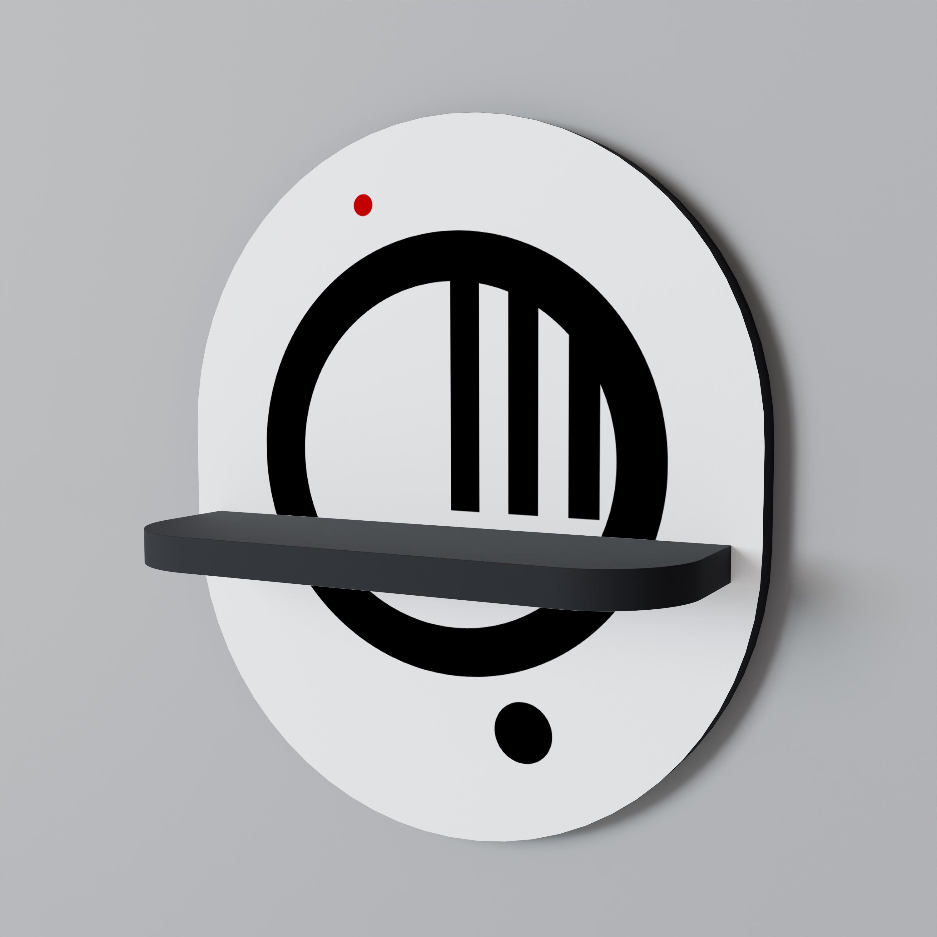 MINIMAL DOTS Ovales Kunstregal in Schwarz