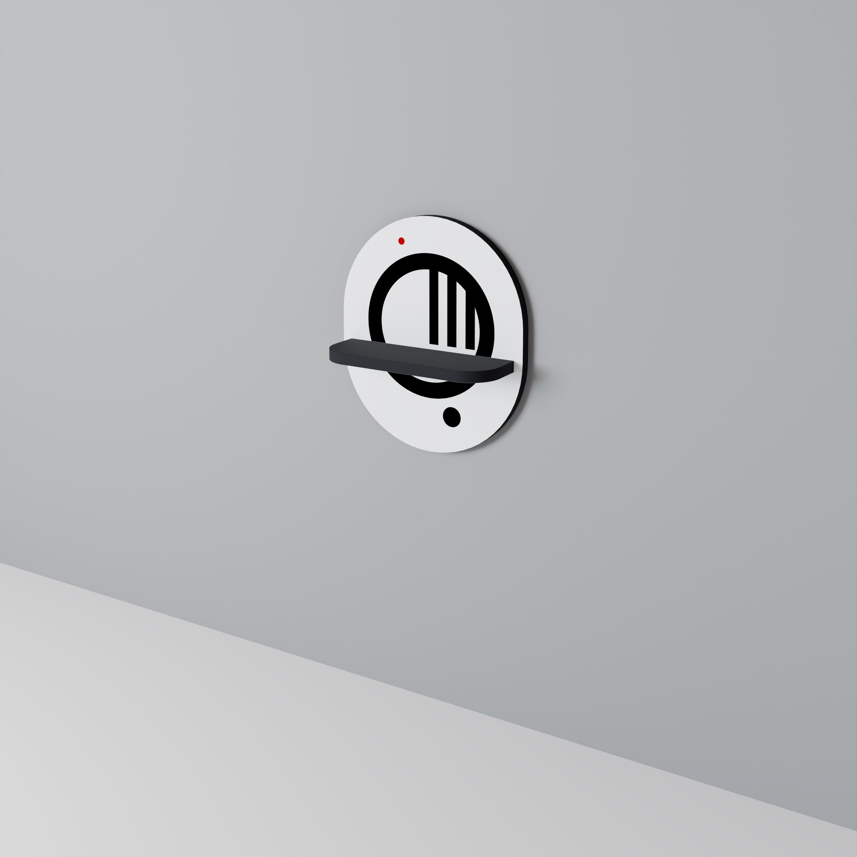 MINIMAL DOTS Ovales Kunstregal in Schwarz