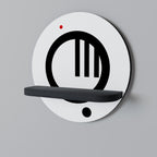 MINIMAL DOTS Rundes Kunstregal in Schwarz