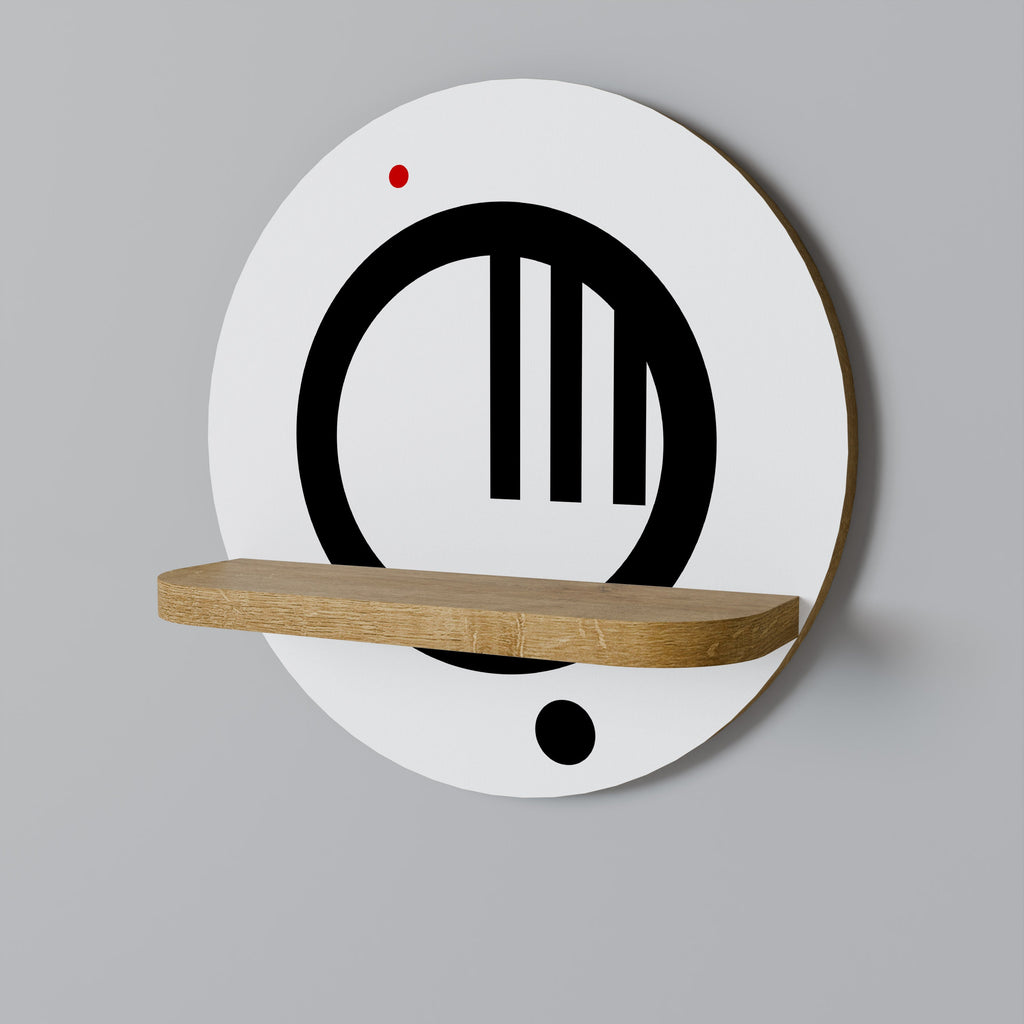 MINIMAL DOTS Rundes Kunstregal in Eiche-Optik