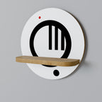 MINIMAL DOTS Rundes Kunstregal in Eiche-Optik