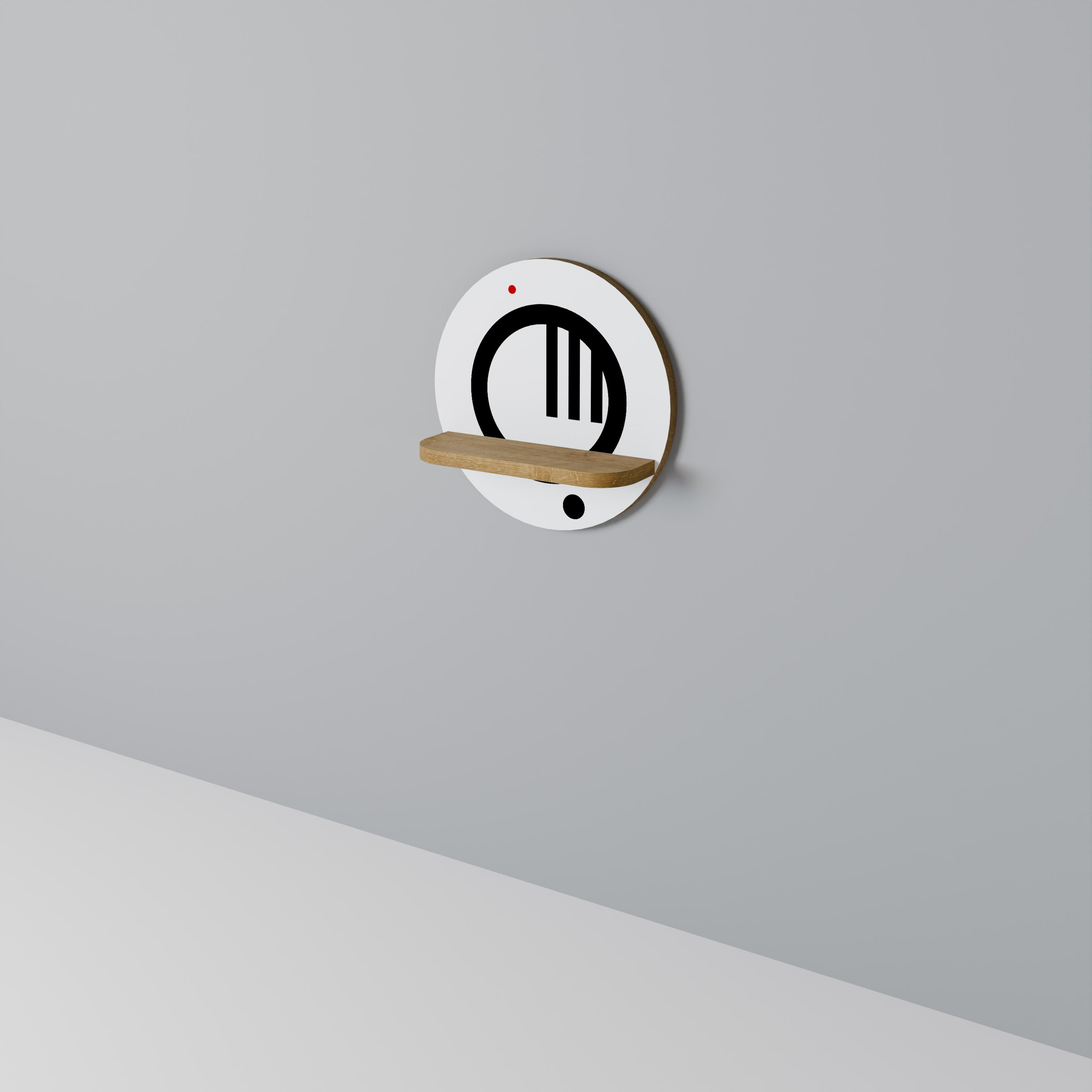 MINIMAL DOTS Rundes Kunstregal in Eiche-Optik