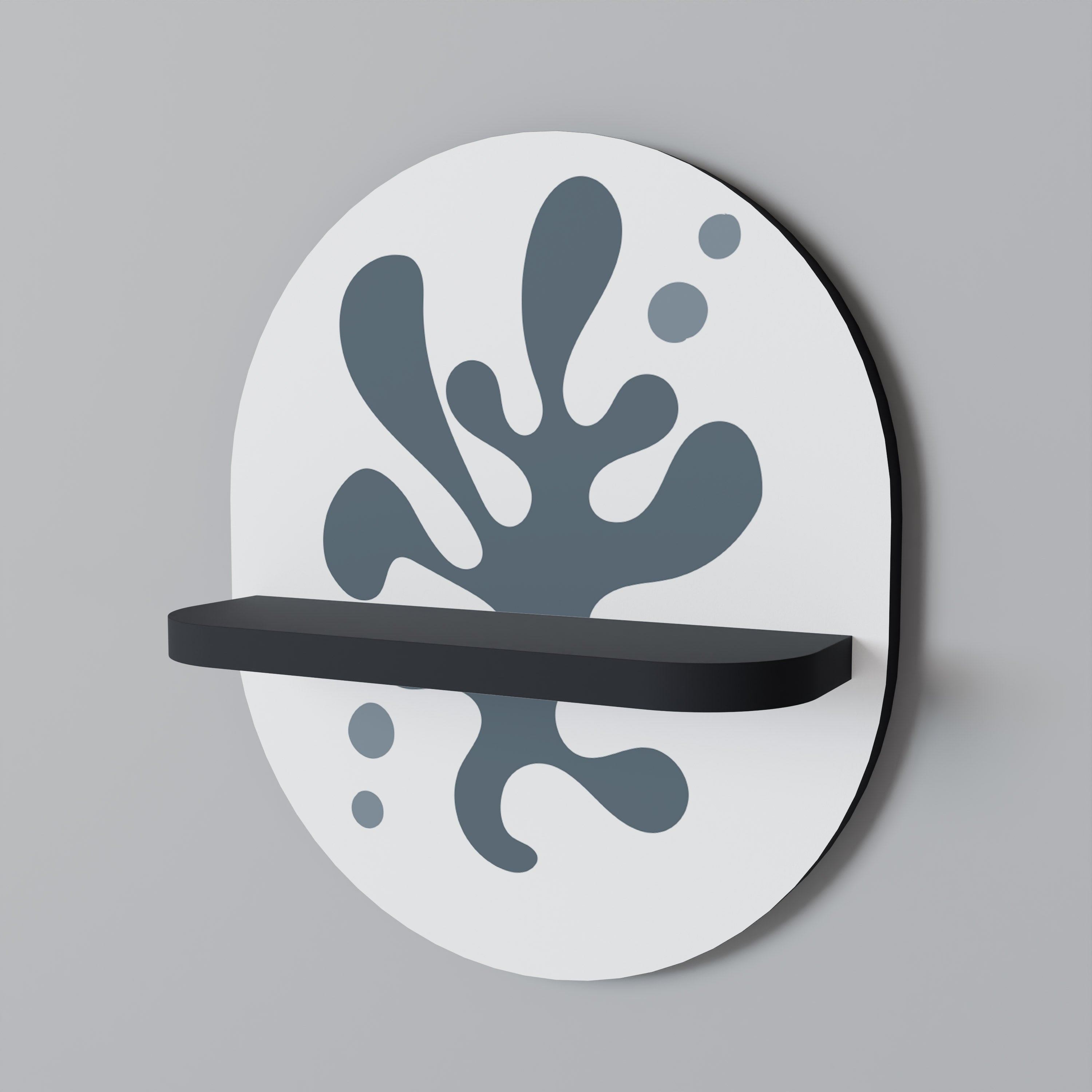 WONDERLAND VEGETATION Ovales Kunstregal in Schwarz