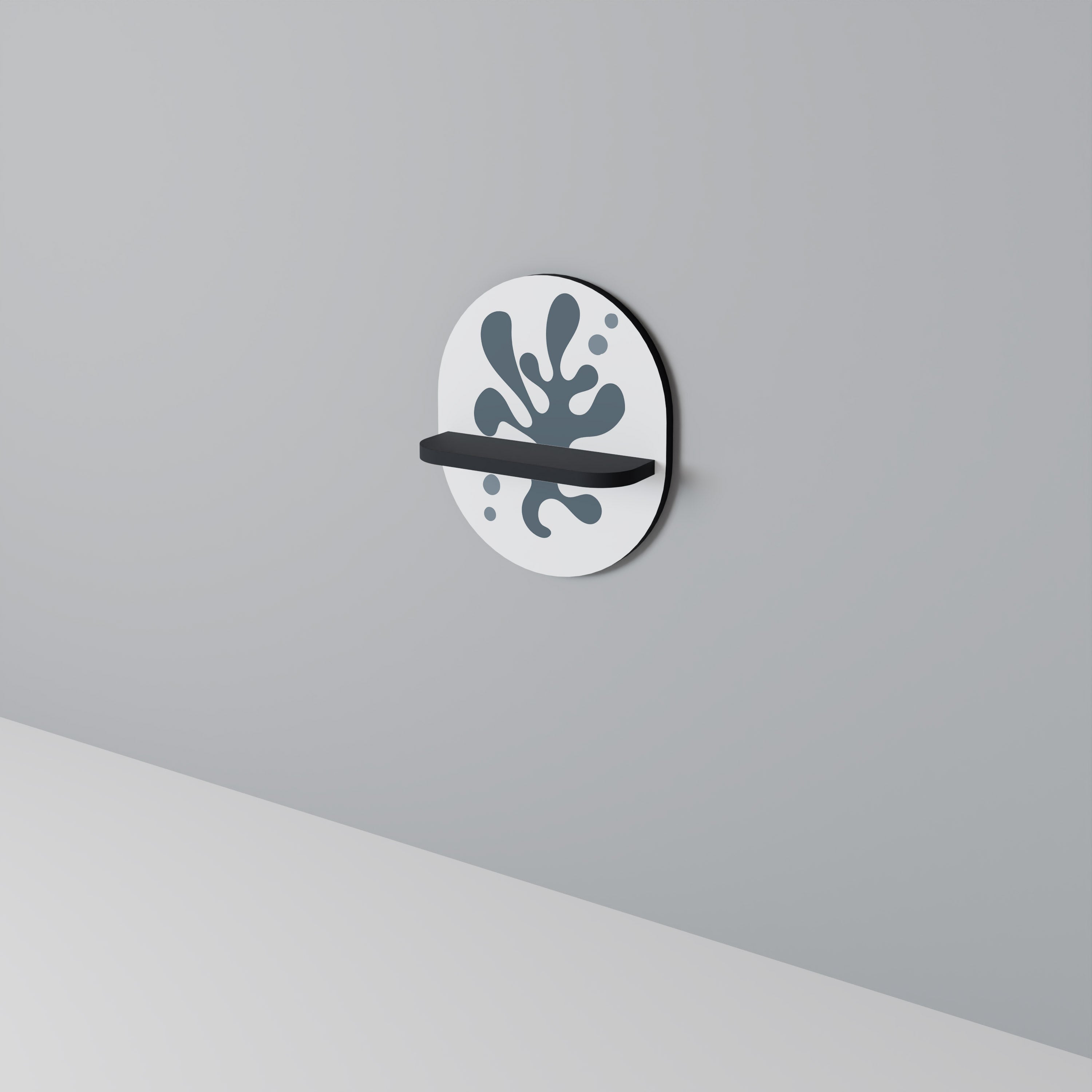 WONDERLAND VEGETATION Ovales Kunstregal in Schwarz