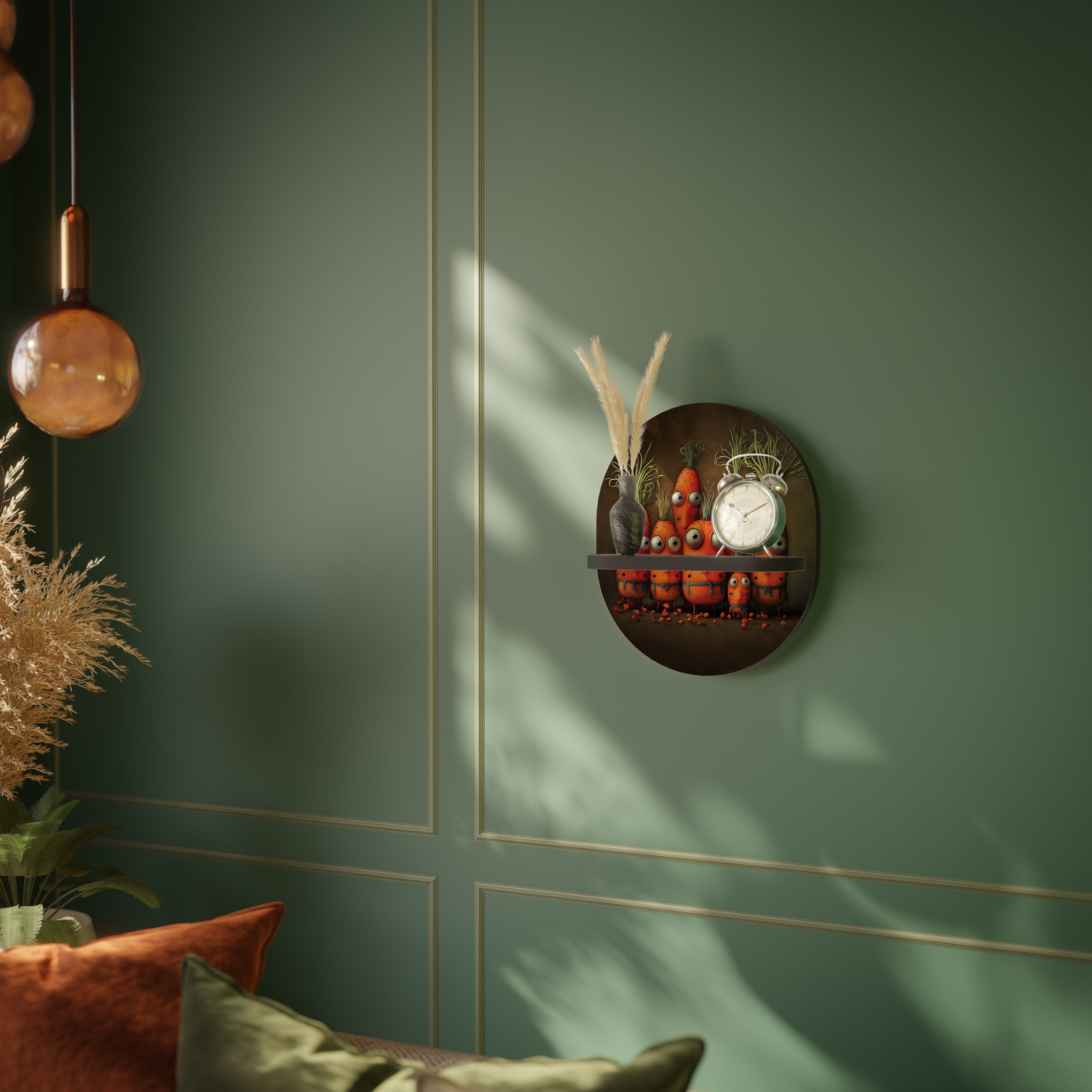 CUTE OR SCARY Ovales Kunstregal in Schwarz