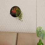 CUTE OR SCARY Rundes Kunstregal in Schwarz