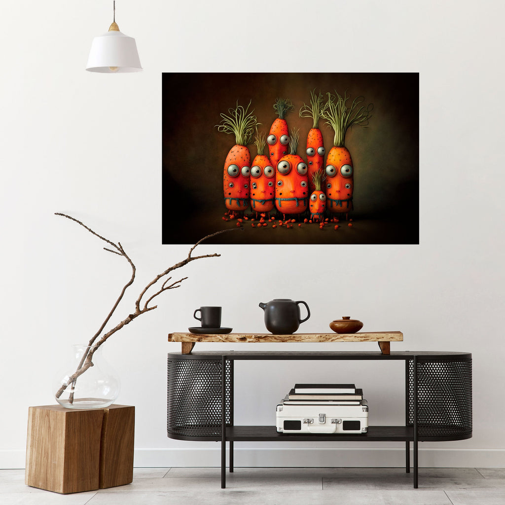 CUTE OR SCARY Selbstklebendes Horizontal-Poster