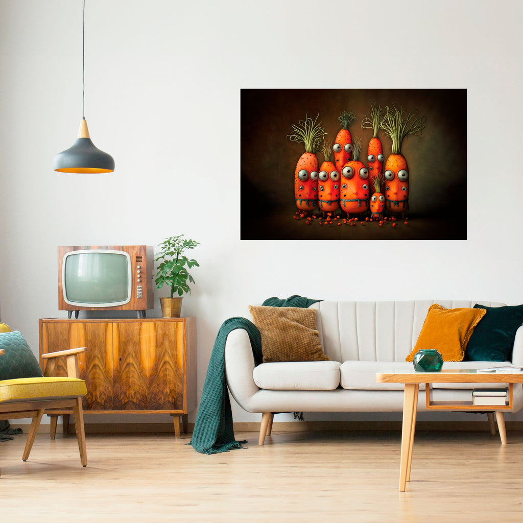 CUTE OR SCARY Selbstklebendes Horizontal-Poster