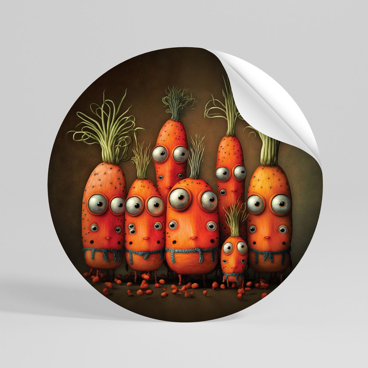 CUTE OR SCARY Runder Wandsticker zum Abziehen und Aufkleben