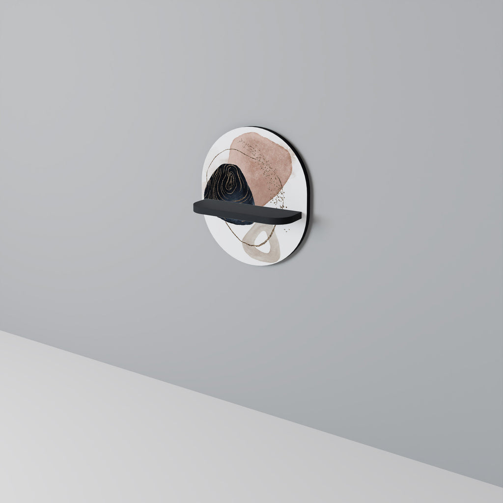 COLORFUL SHAPES Ovales Kunstregal in Schwarz