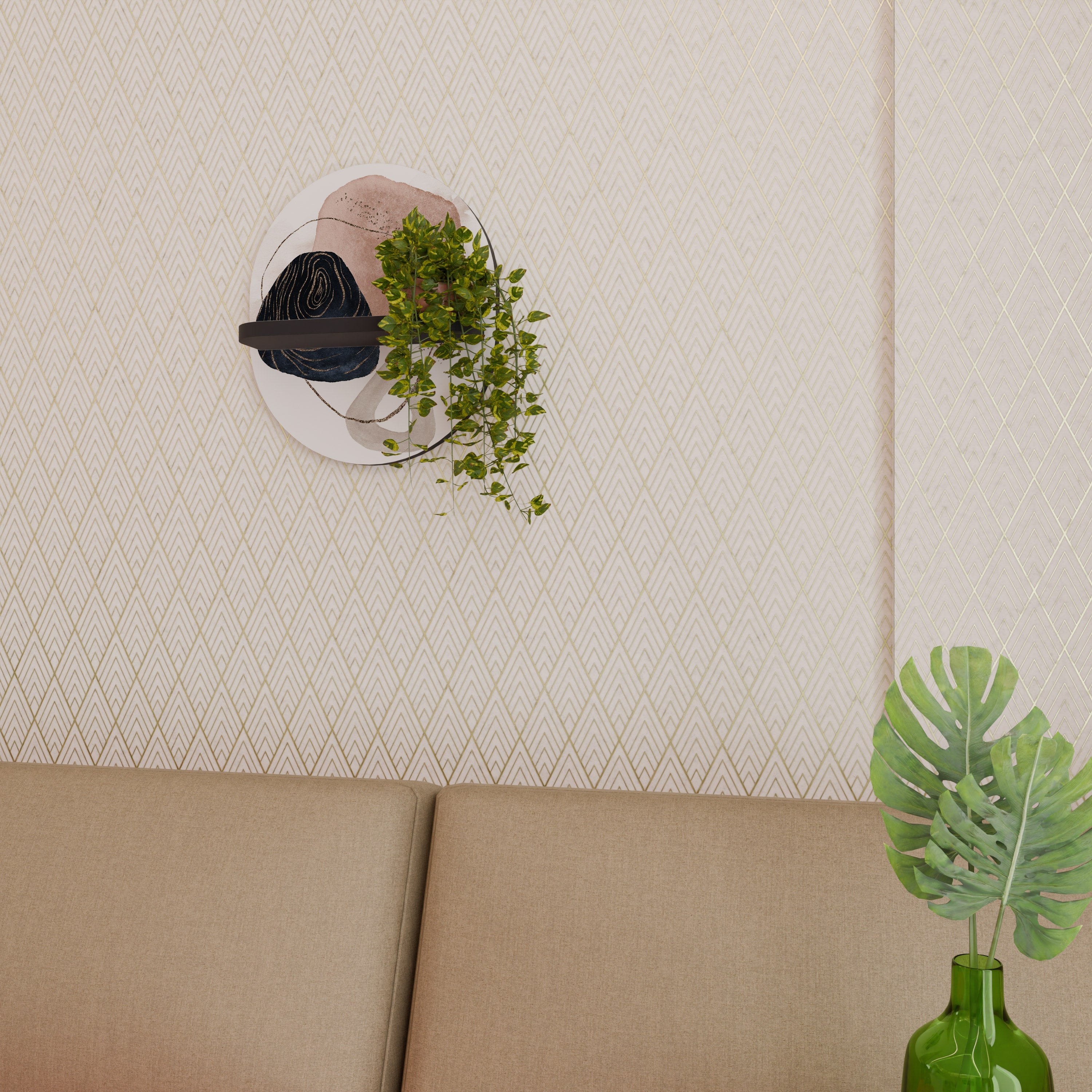 COLORFUL SHAPES Ovales Kunstregal in Schwarz