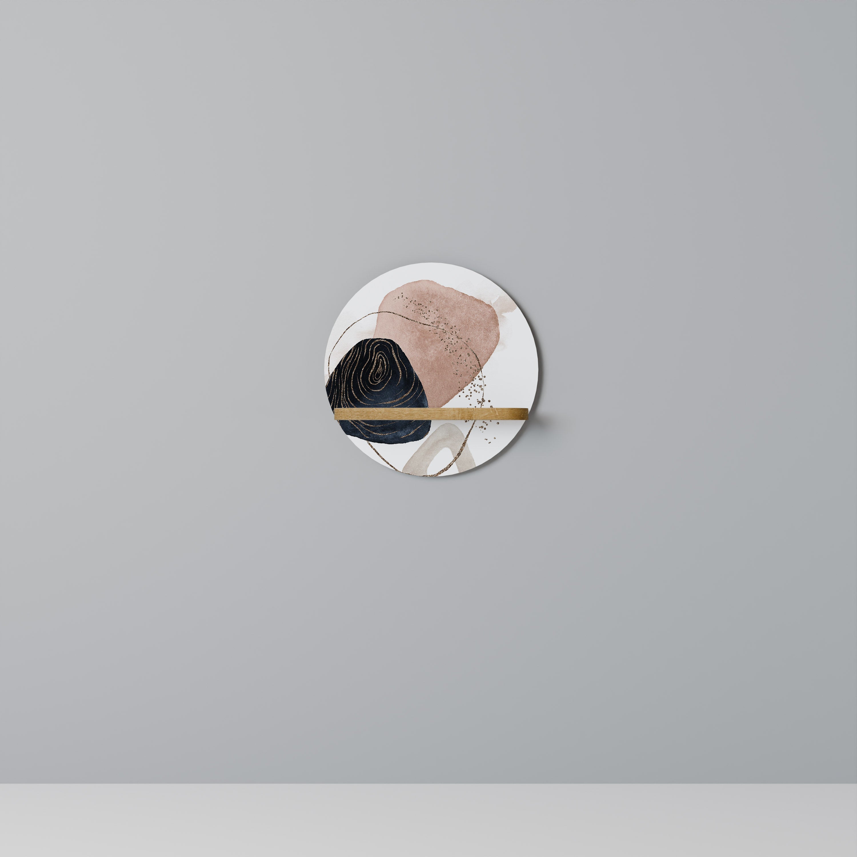 COLORFUL SHAPES Rundes Kunstregal in Eiche-Optik