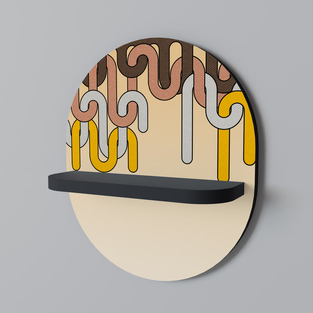 COLORFUL STRINGS Ovales Kunstregal in Schwarz