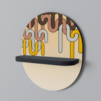 COLORFUL STRINGS Ovales Kunstregal in Schwarz