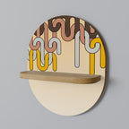 COLORFUL STRINGS Ovales Kunstregal in Eiche-Optik