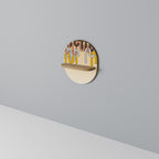 COLORFUL STRINGS Ovales Kunstregal in Eiche-Optik