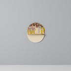 COLORFUL STRINGS Ovales Kunstregal in Eiche-Optik