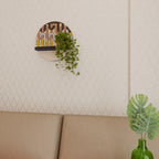 COLORFUL STRINGS Rundes Kunstregal in Schwarz