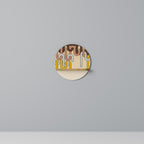 COLORFUL STRINGS Rundes Kunstregal in Eiche-Optik