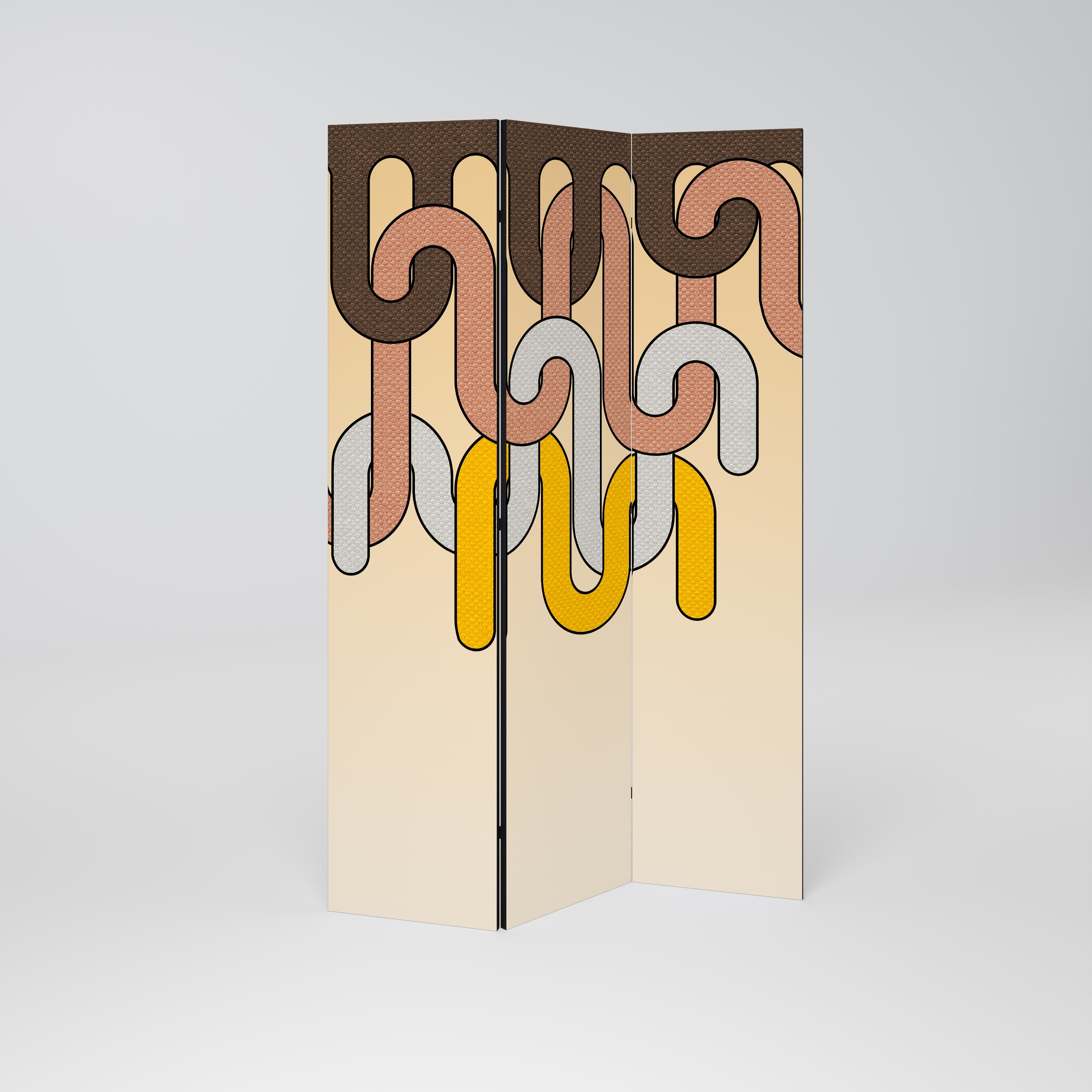 COLORFUL STRINGS 3-Panel Room Divider