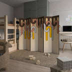 COLORFUL STRINGS 6-Panel Room Divider