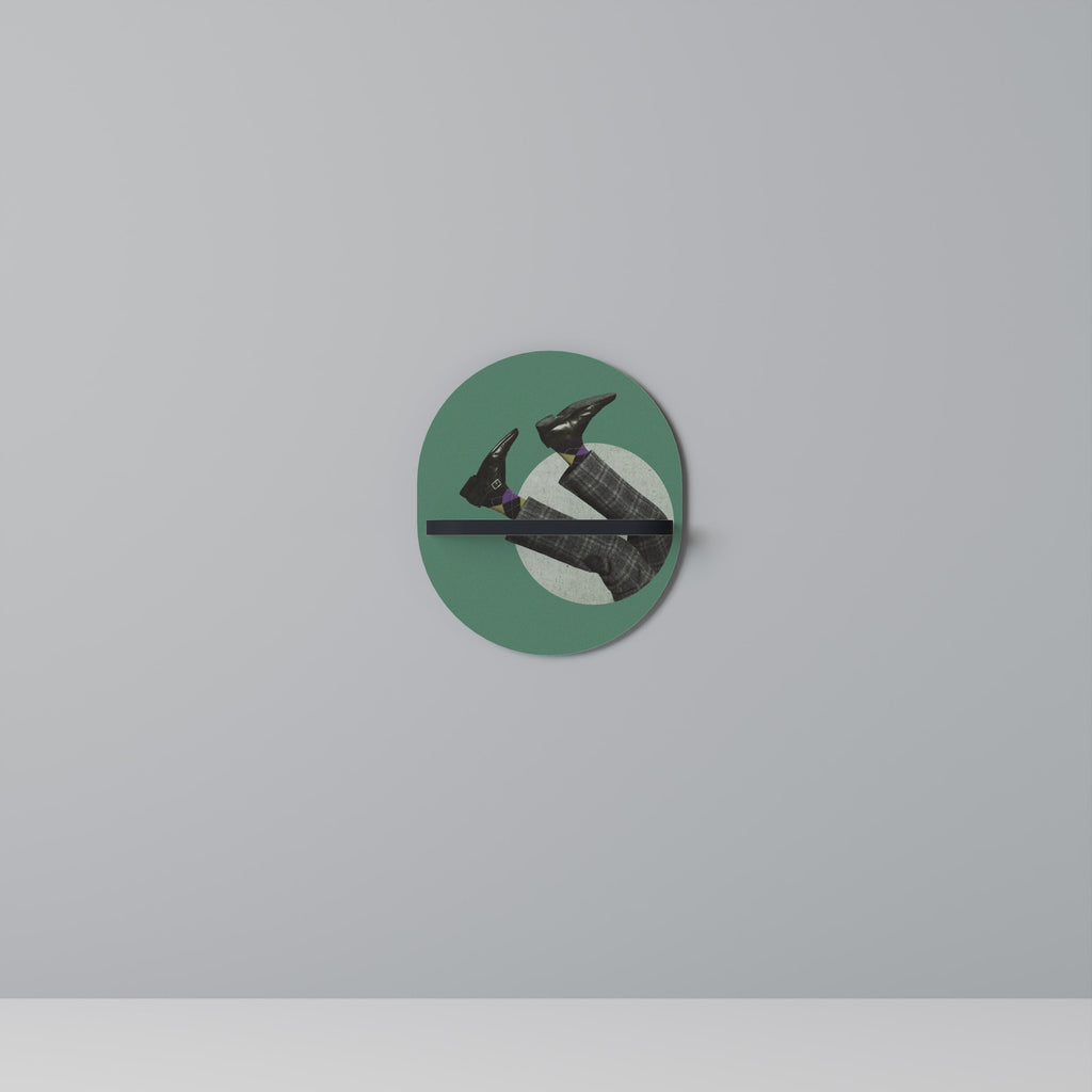 FALL OF MAN Ovales Kunstregal in Schwarz