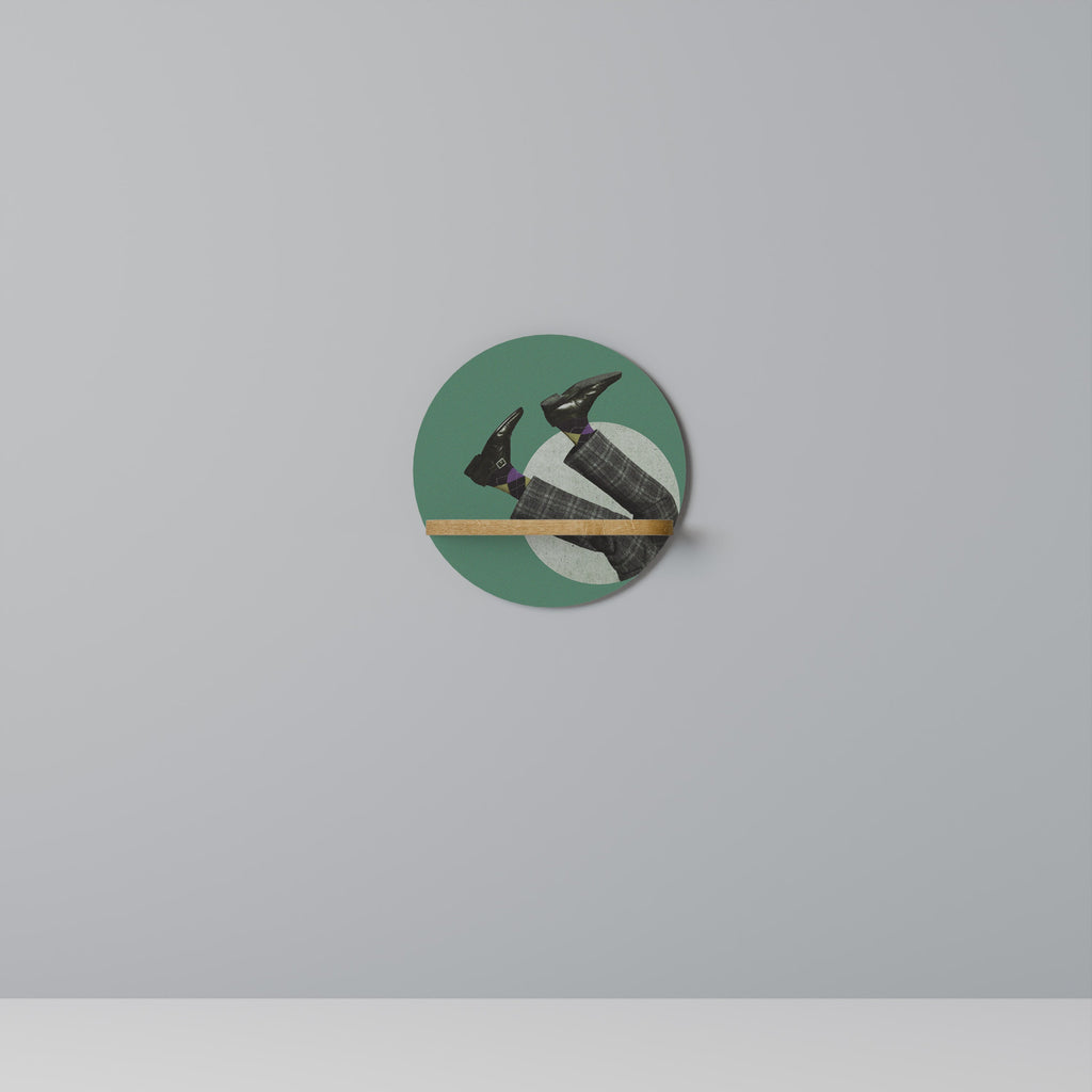 FALL OF MAN Rundes Kunstregal in Eiche-Optik