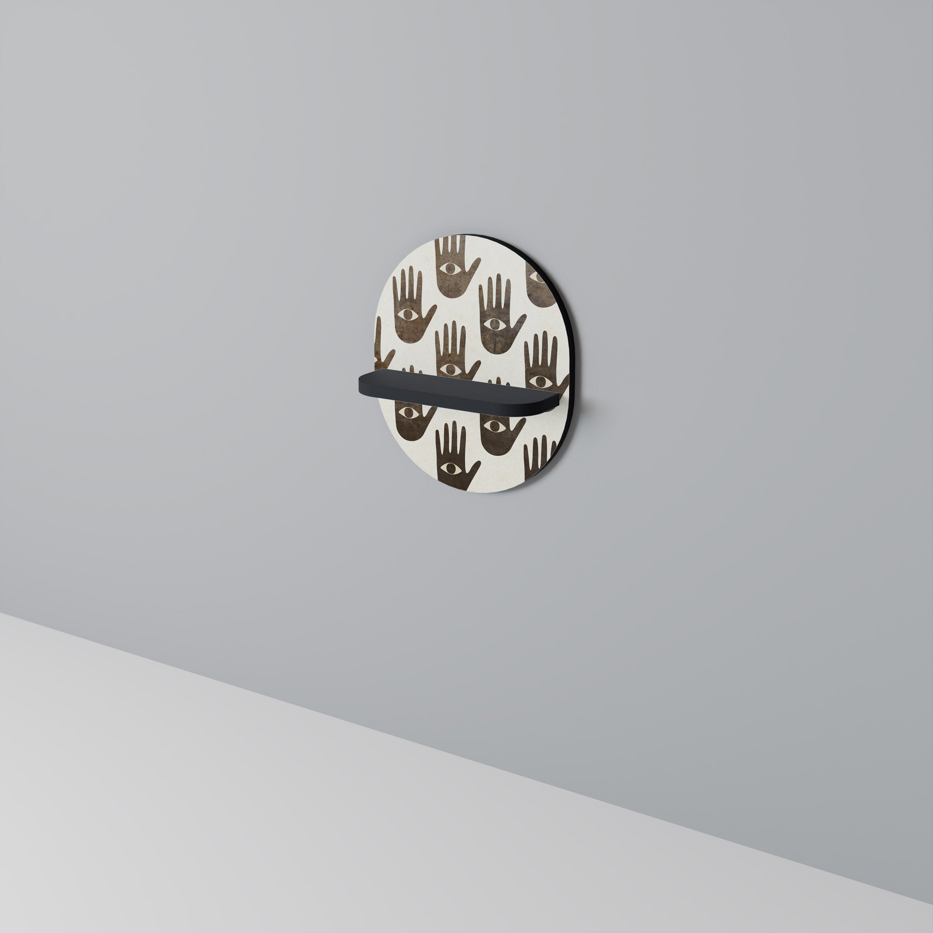 SEE MORE Ovales Kunstregal in Schwarz