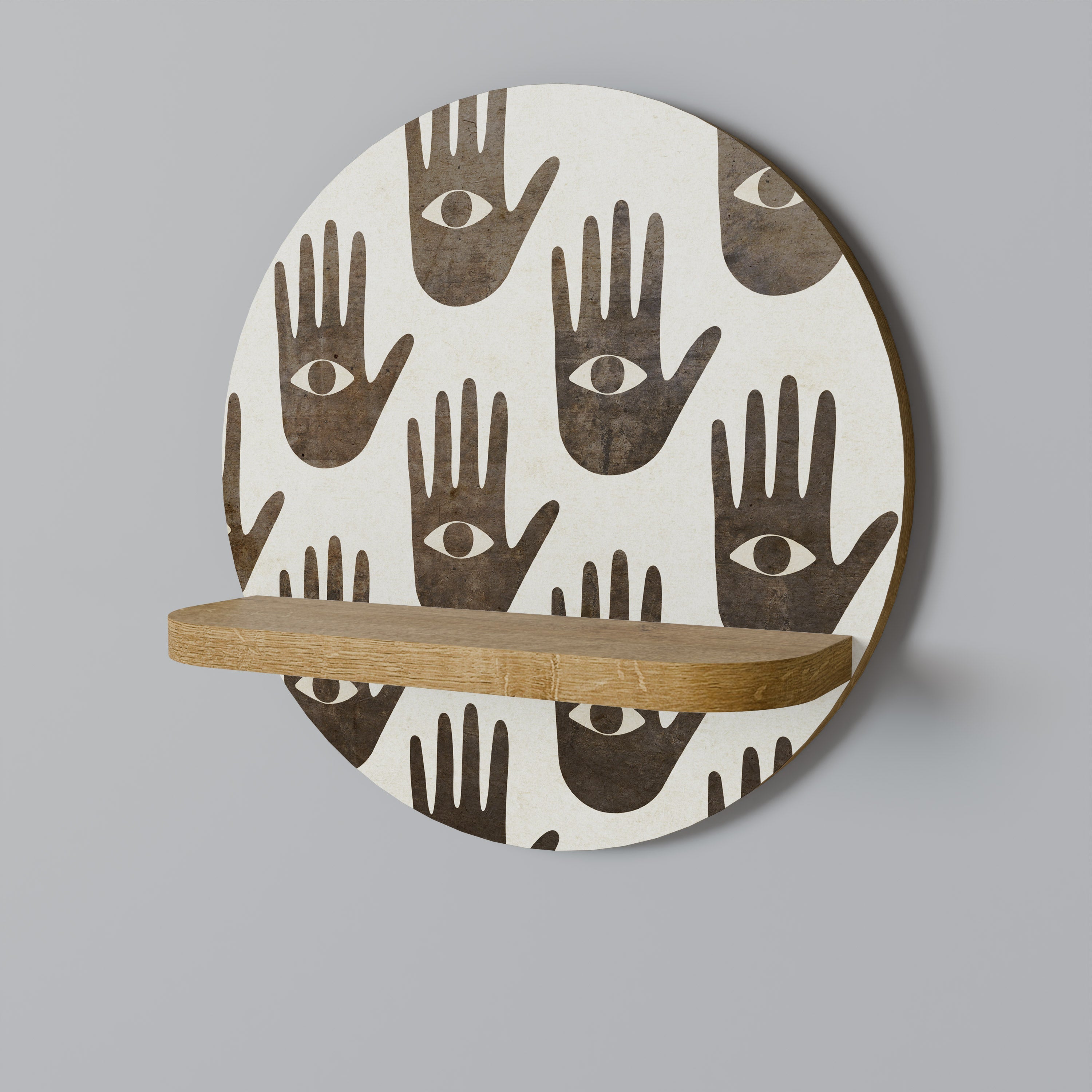 SEE MORE Rundes Kunstregal in Eiche-Optik