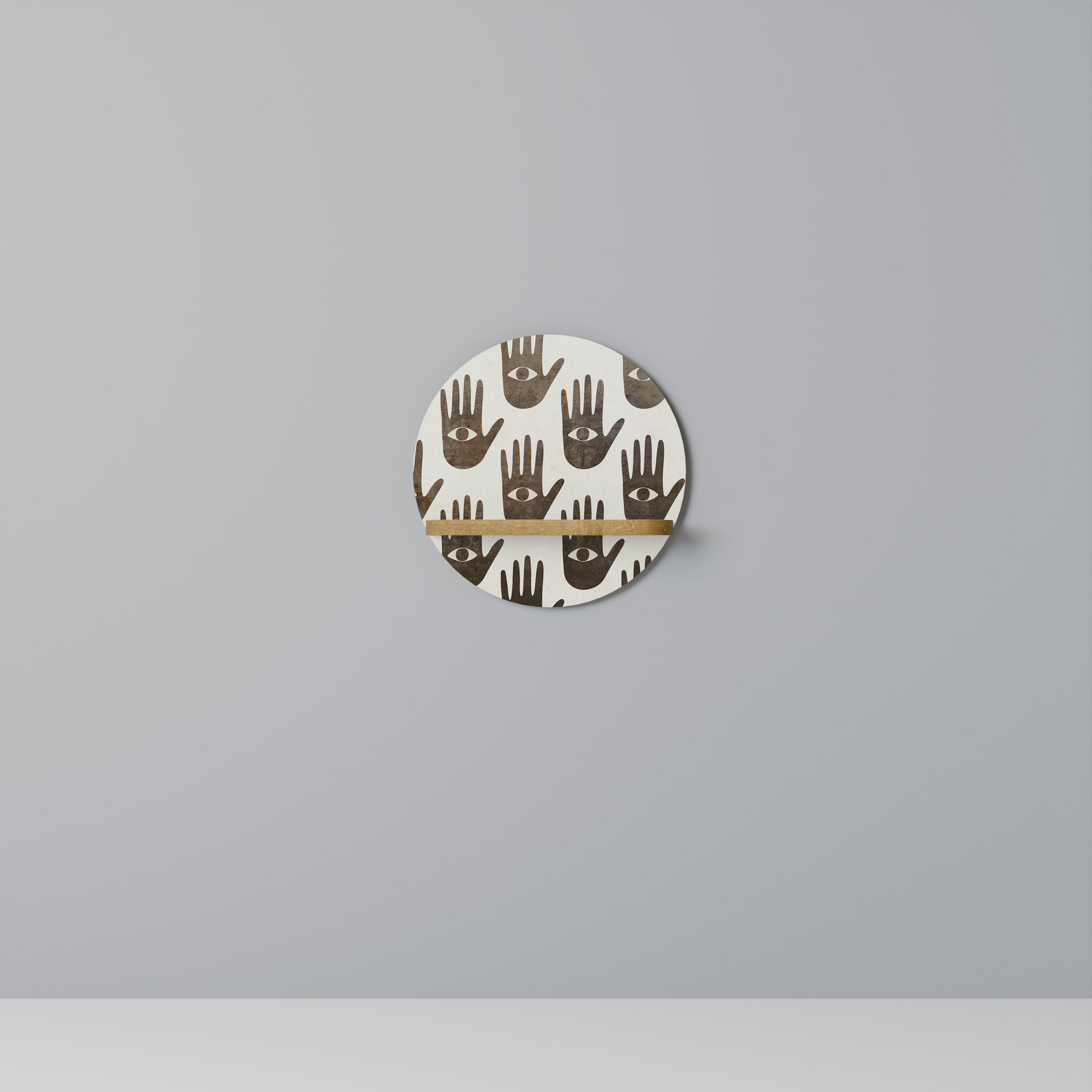 SEE MORE Rundes Kunstregal in Eiche-Optik