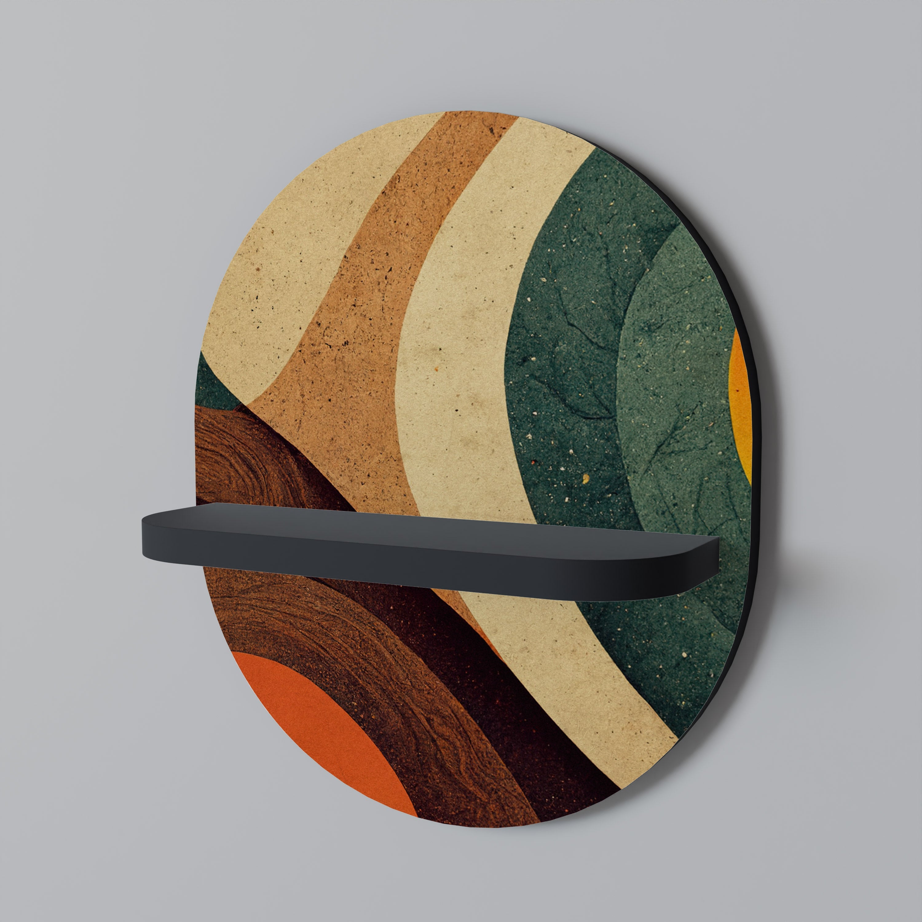 COLORFUL STRANDS Ovales Kunstregal in Schwarz