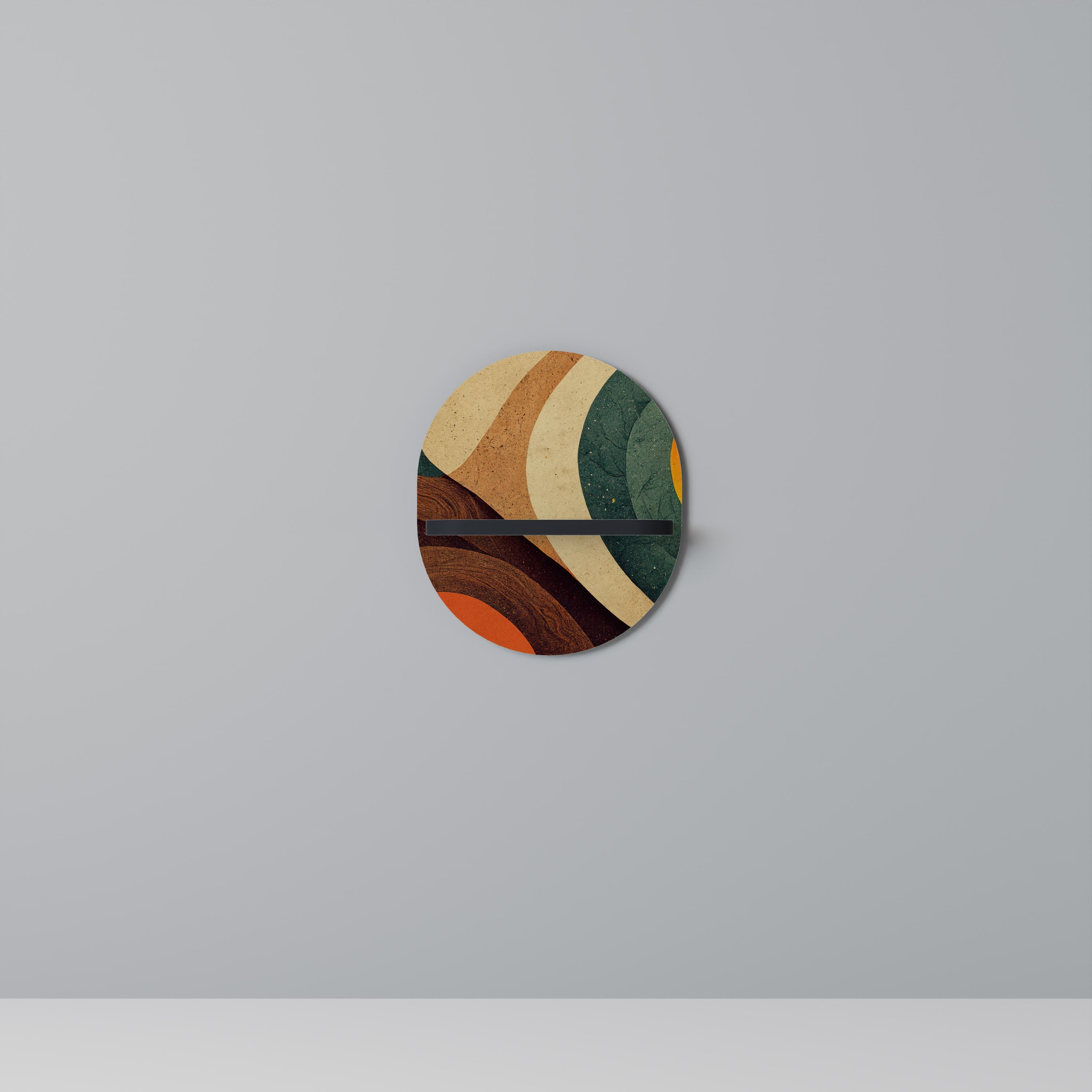 COLORFUL STRANDS Ovales Kunstregal in Schwarz