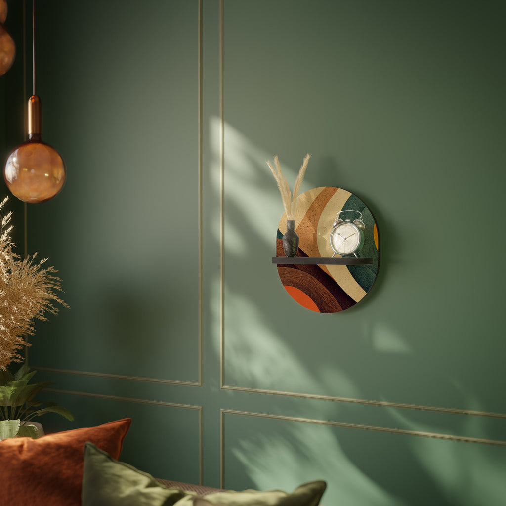 COLORFUL STRANDS Ovales Kunstregal in Schwarz