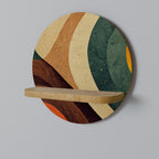 COLORFUL STRANDS Rundes Kunstregal in Eiche-Optik