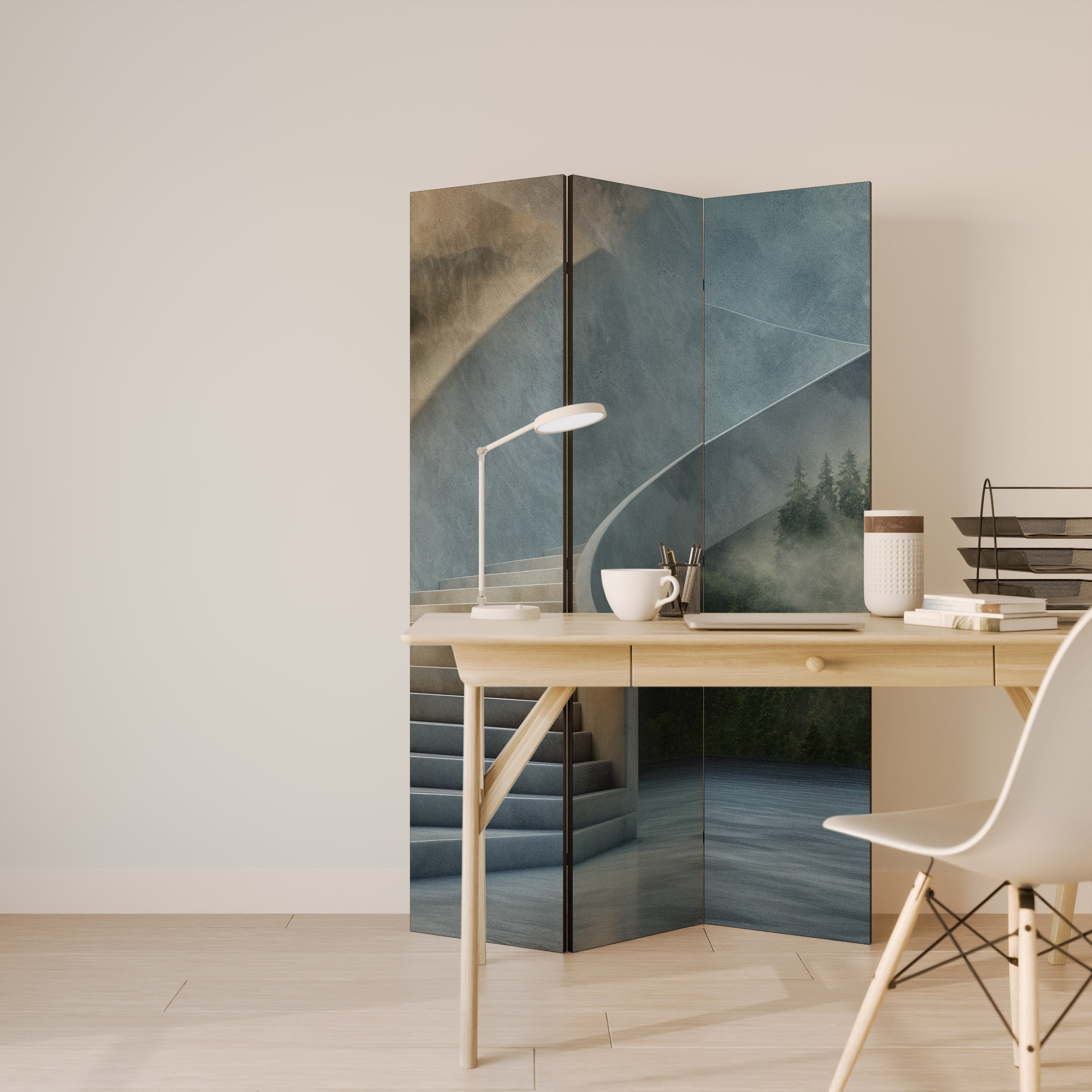 STEPS TO SERENITY 3-Panel Room Divider