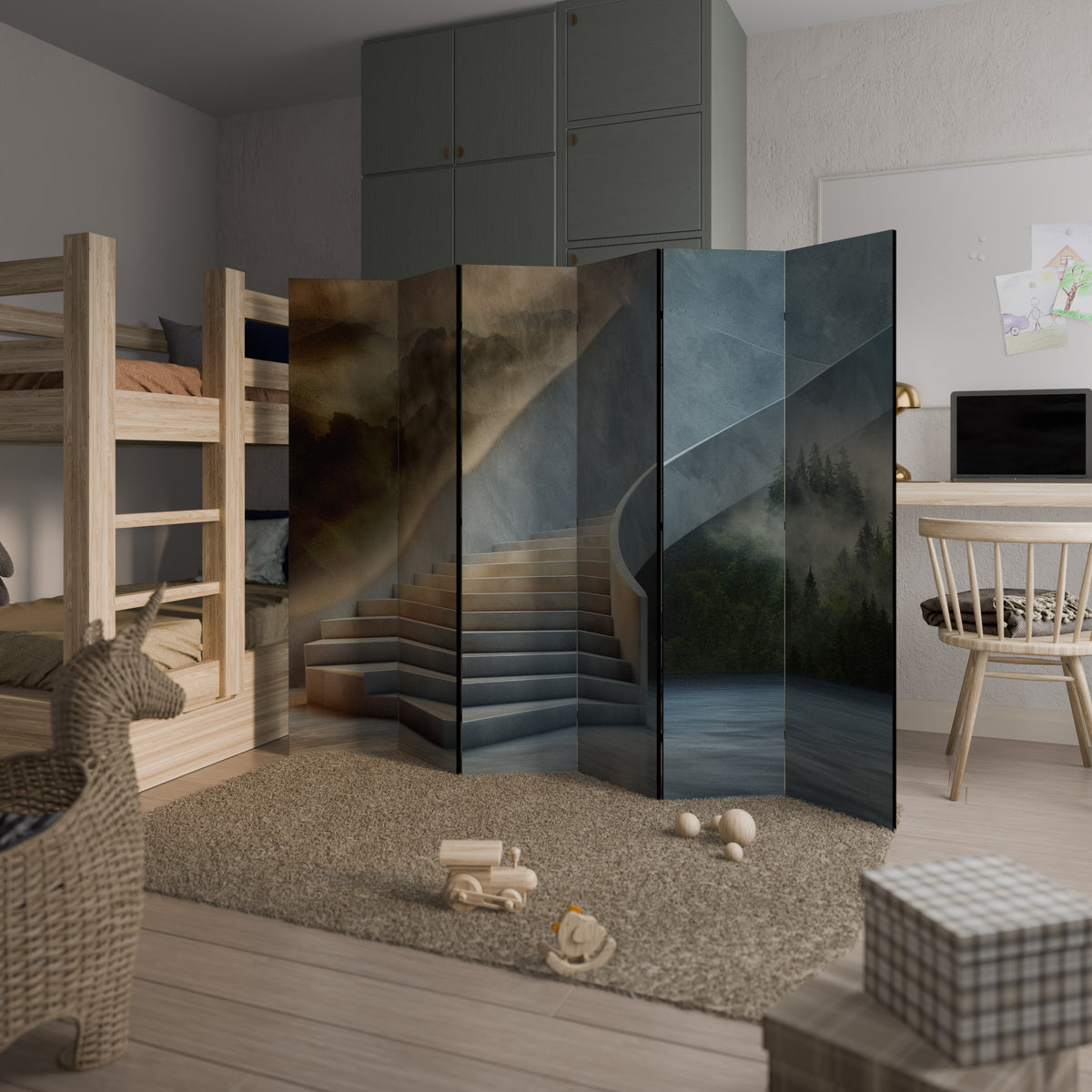 STEPS TO SERENITY 6-Panel Room Divider