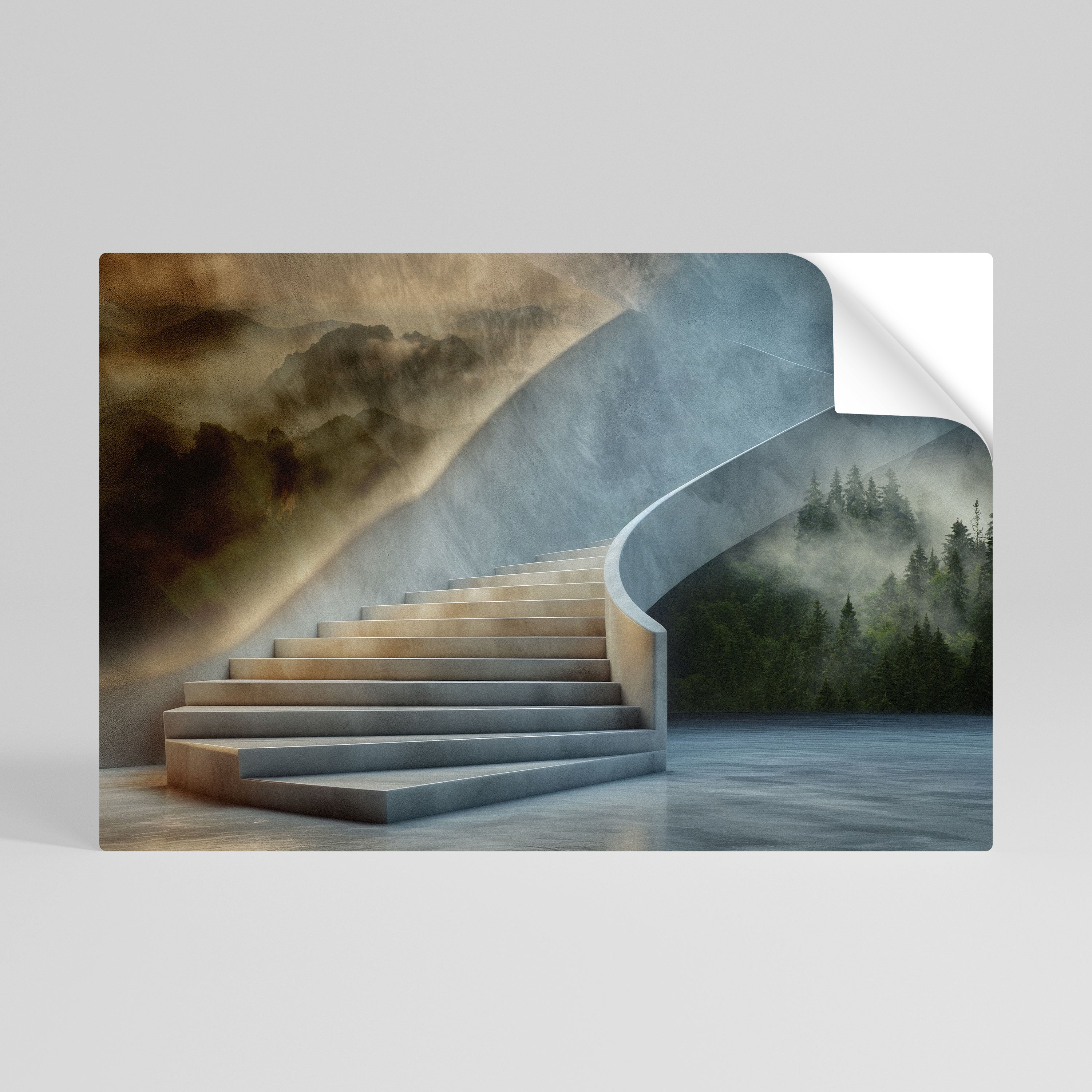 STEPS TO SERENITY Selbstklebendes Horizontal-Poster