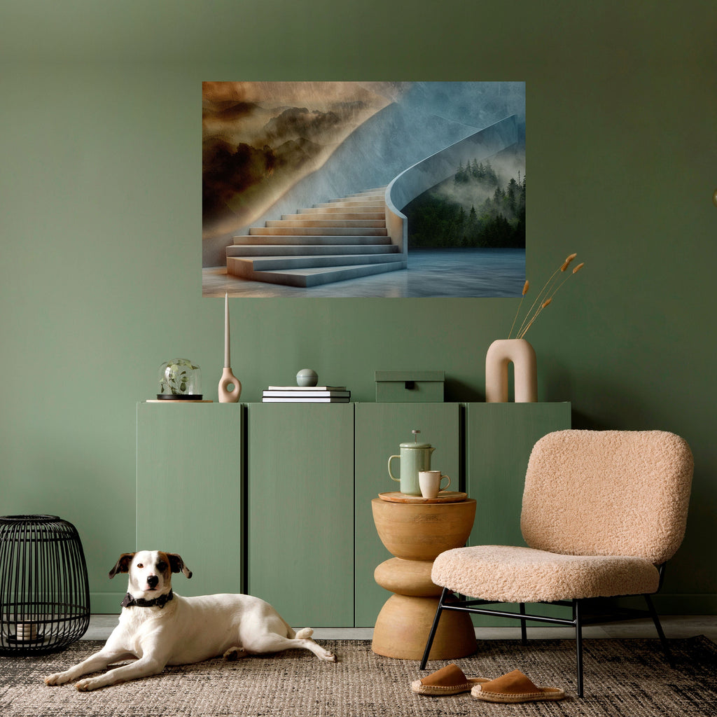 STEPS TO SERENITY Selbstklebendes Horizontal-Poster