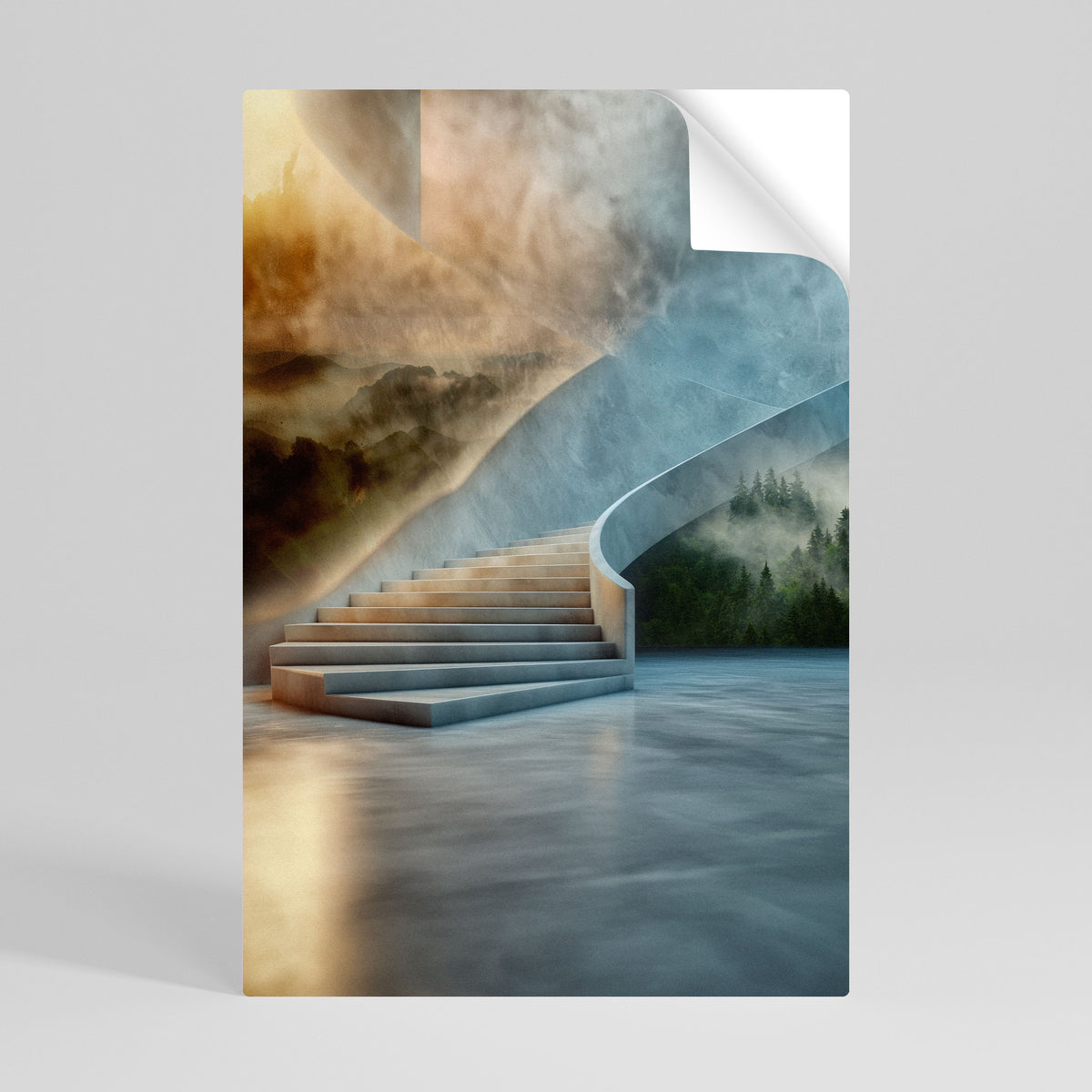 STEPS TO SERENITY Peel and Stick Vertical Poster