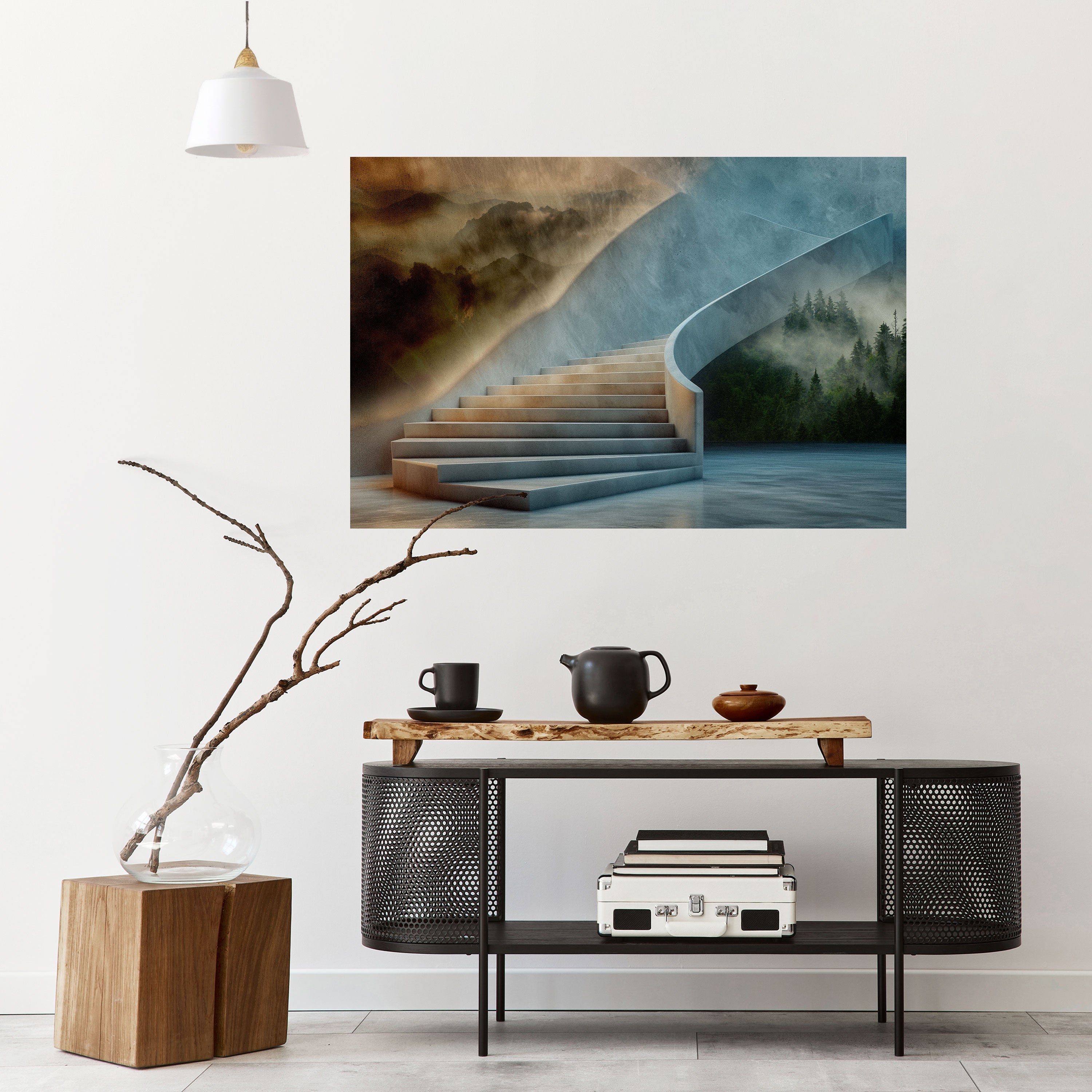 STEPS TO SERENITY Selbstklebendes Horizontal-Poster