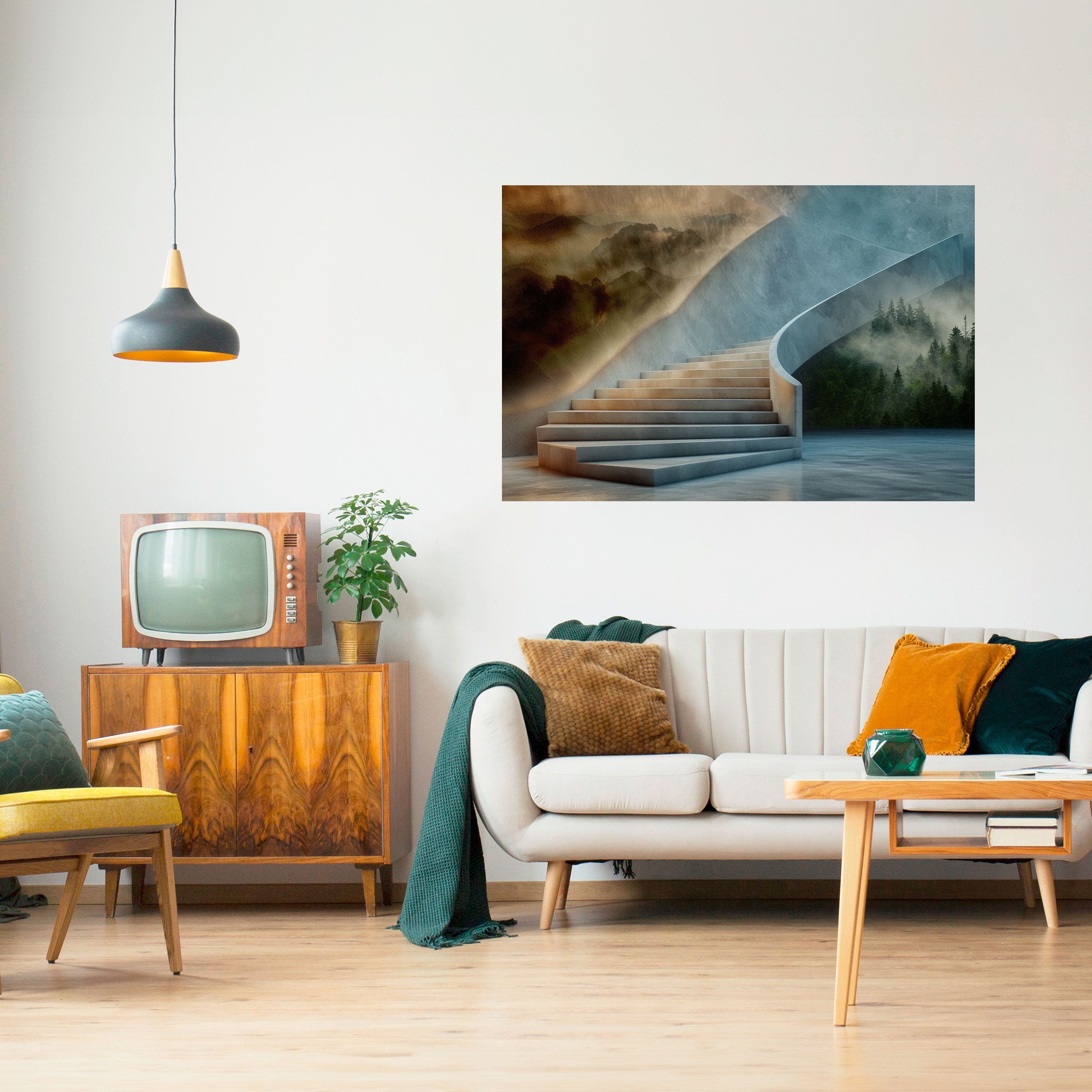 STEPS TO SERENITY Selbstklebendes Horizontal-Poster