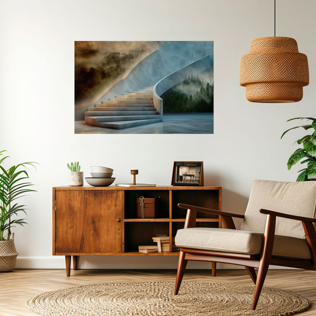 STEPS TO SERENITY Selbstklebendes Horizontal-Poster