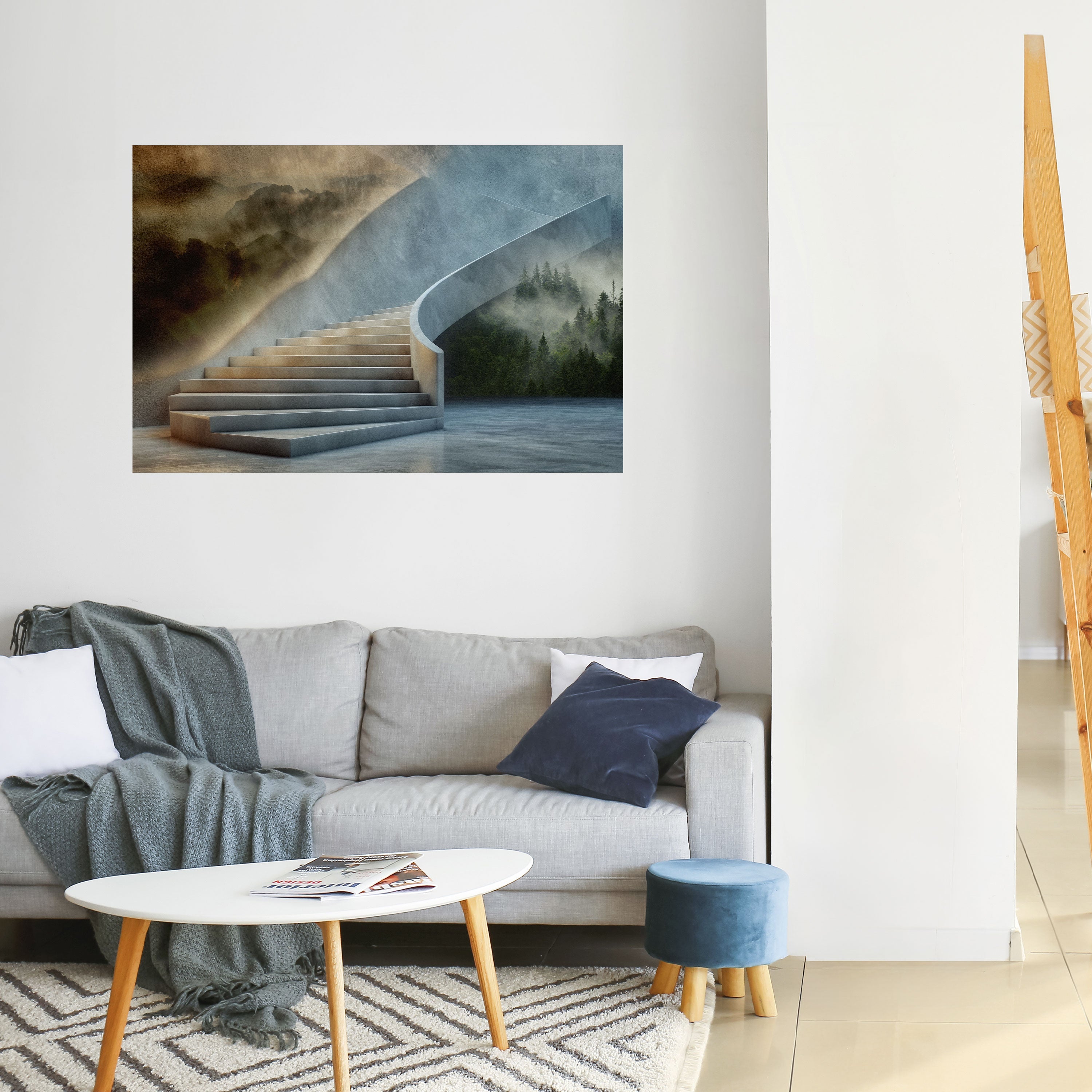 STEPS TO SERENITY Selbstklebendes Horizontal-Poster