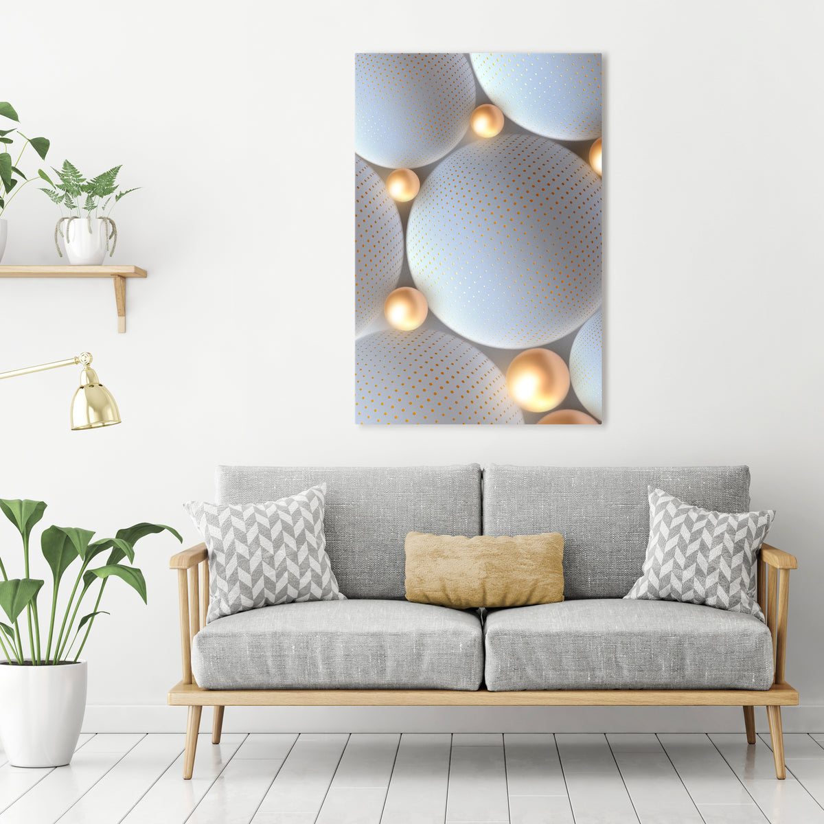 LUMINOUS SPHERICAL HARMONY Vertical Canvas Print