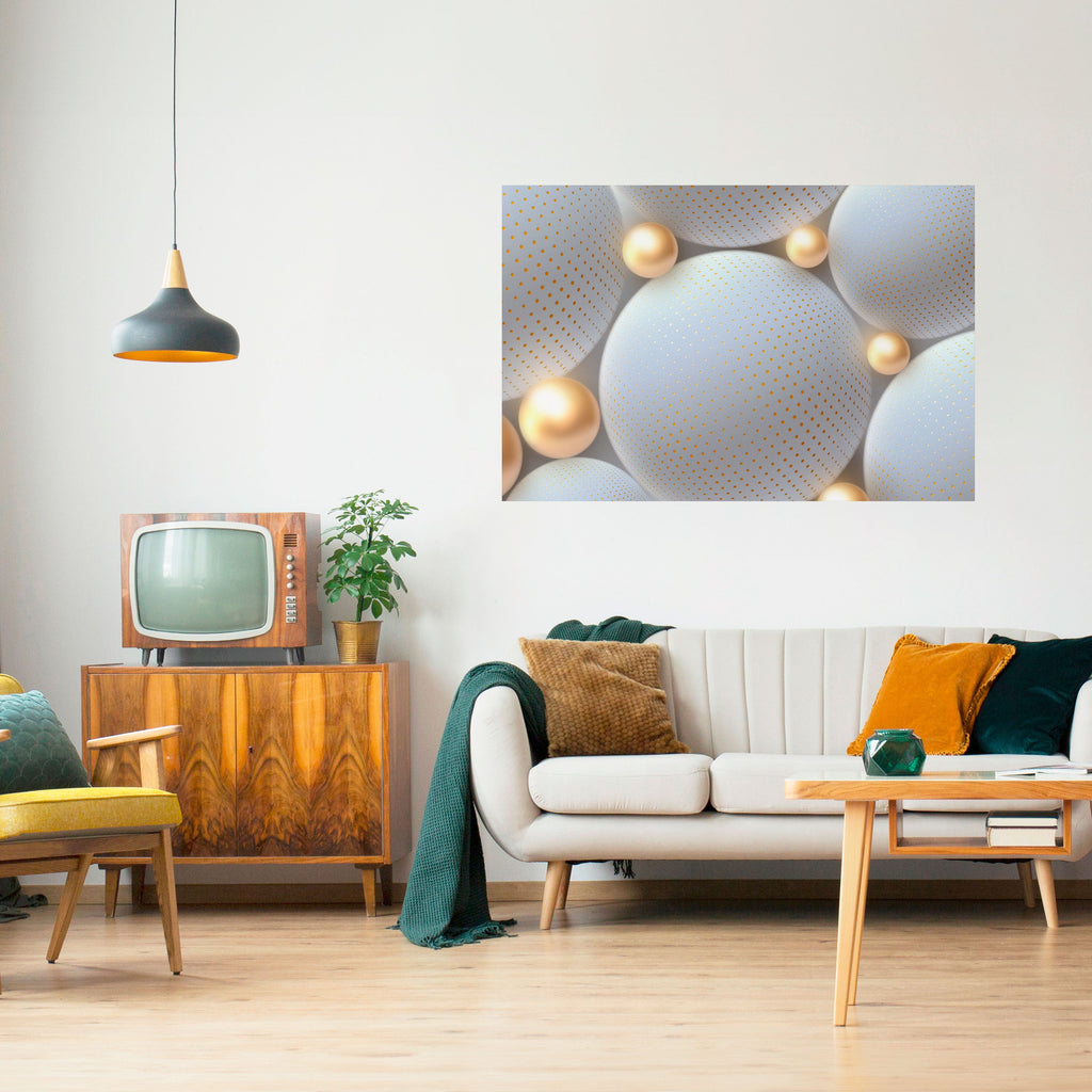LUMINOUS SPHERICAL HARMONY Selbstklebendes Horizontal-Poster